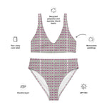 Green Diamonds | Eco-Friendly | High-waisted Bikini | TeeandTurtle | Sustainable