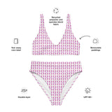 Pink Feather | Eco-Friendly | High-waisted Bikini | TeeandTurtle | Sustainable