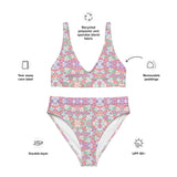 Waves of Flowers | Eco-Friendly | High-waisted Bikini | TeeandTurtle | Sustainable
