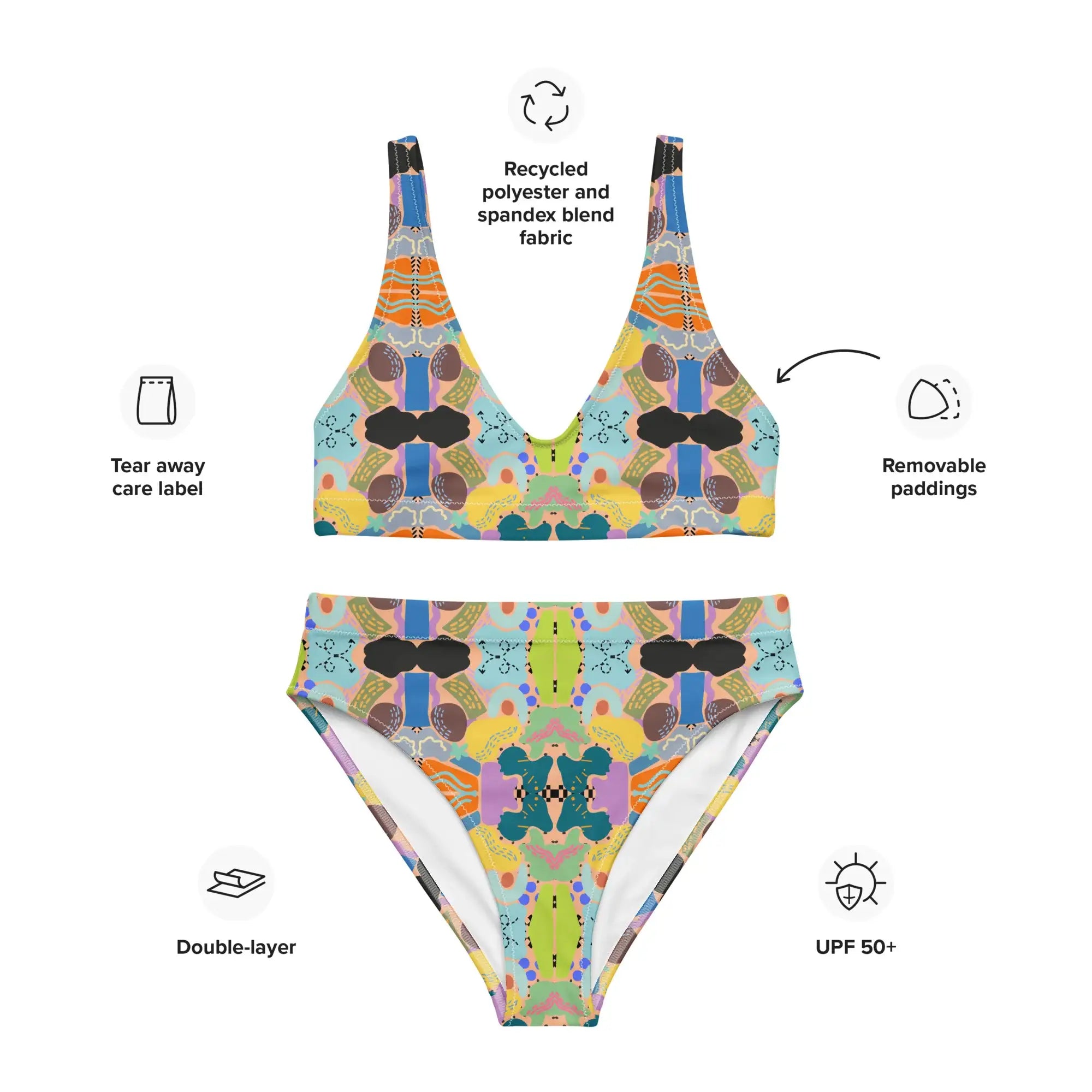 Bright Love | Eco-Friendly | High-waisted Bikini | TeeandTurtle | Sustainable