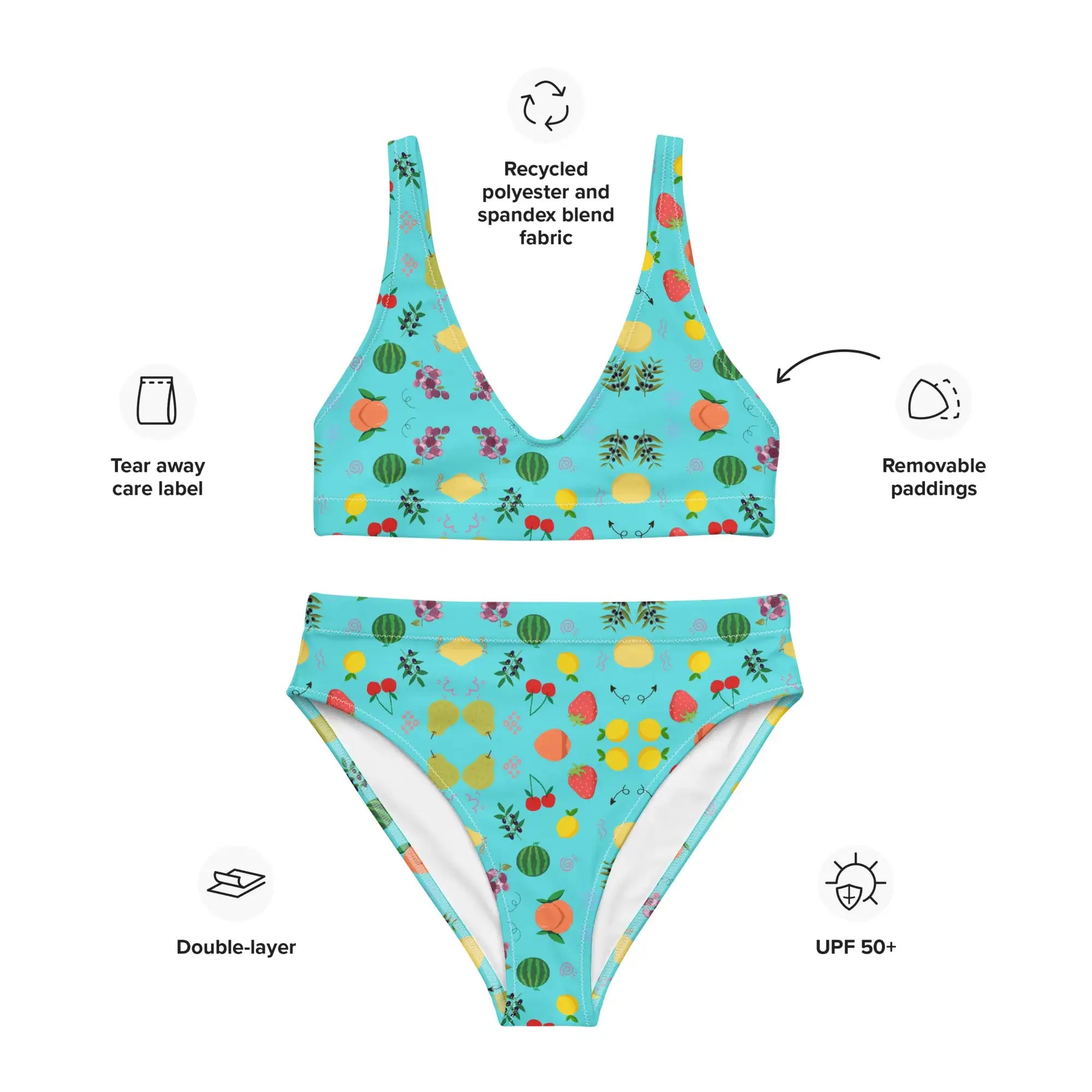 Summer Symphony 2 | Eco-Friendly | High-waisted Bikini | TeeandTurtle | Sustainable