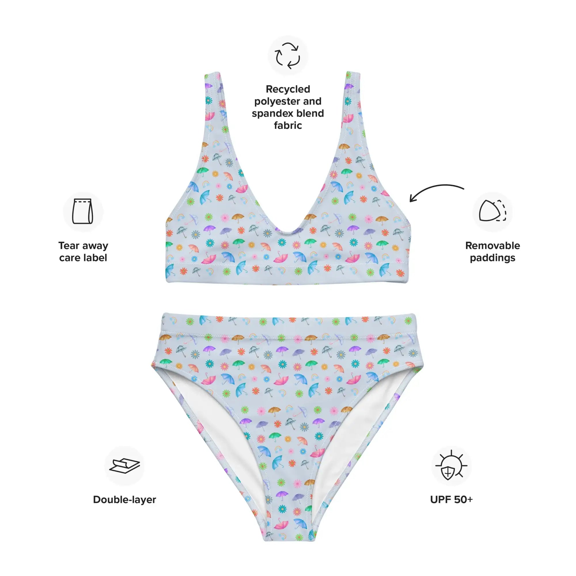 Flying Umbrella | Eco-Friendly | High-waisted Bikini | TeeandTurtle | Sustainable