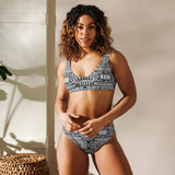 Black Aztek | Eco-Friendly | High-waisted Bikini | TeeandTurtle | Sustainable