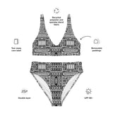Black Aztek | Eco-Friendly | High-waisted Bikini | TeeandTurtle | Sustainable