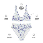 Blue Drops | Eco-Friendly | High-waisted Bikini | TeeandTurtle | Sustainable