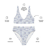 Blue Drops | Eco-Friendly | High-waisted Bikini | TeeandTurtle | Sustainable