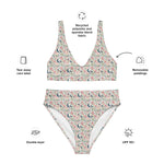 Birds Garden | Eco-Friendly | High-waisted Bikini | TeeandTurtle | Sustainable