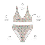 Birds Garden | Eco-Friendly | High-waisted Bikini | TeeandTurtle | Sustainable