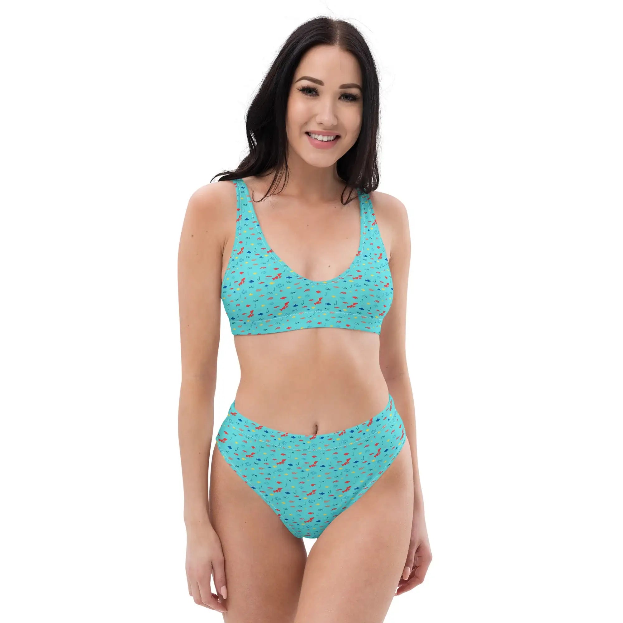 Fish Fiesta 2 | Eco-Friendly | High-waisted Bikini | TeeandTurtle | Sustainable