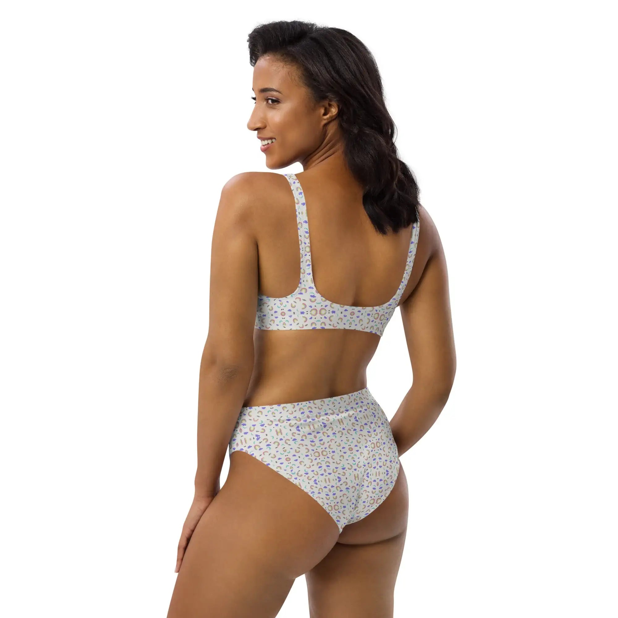 Rainbow Cloud | Eco-Friendly | High-waisted Bikini | TeeandTurtle | Sustainable