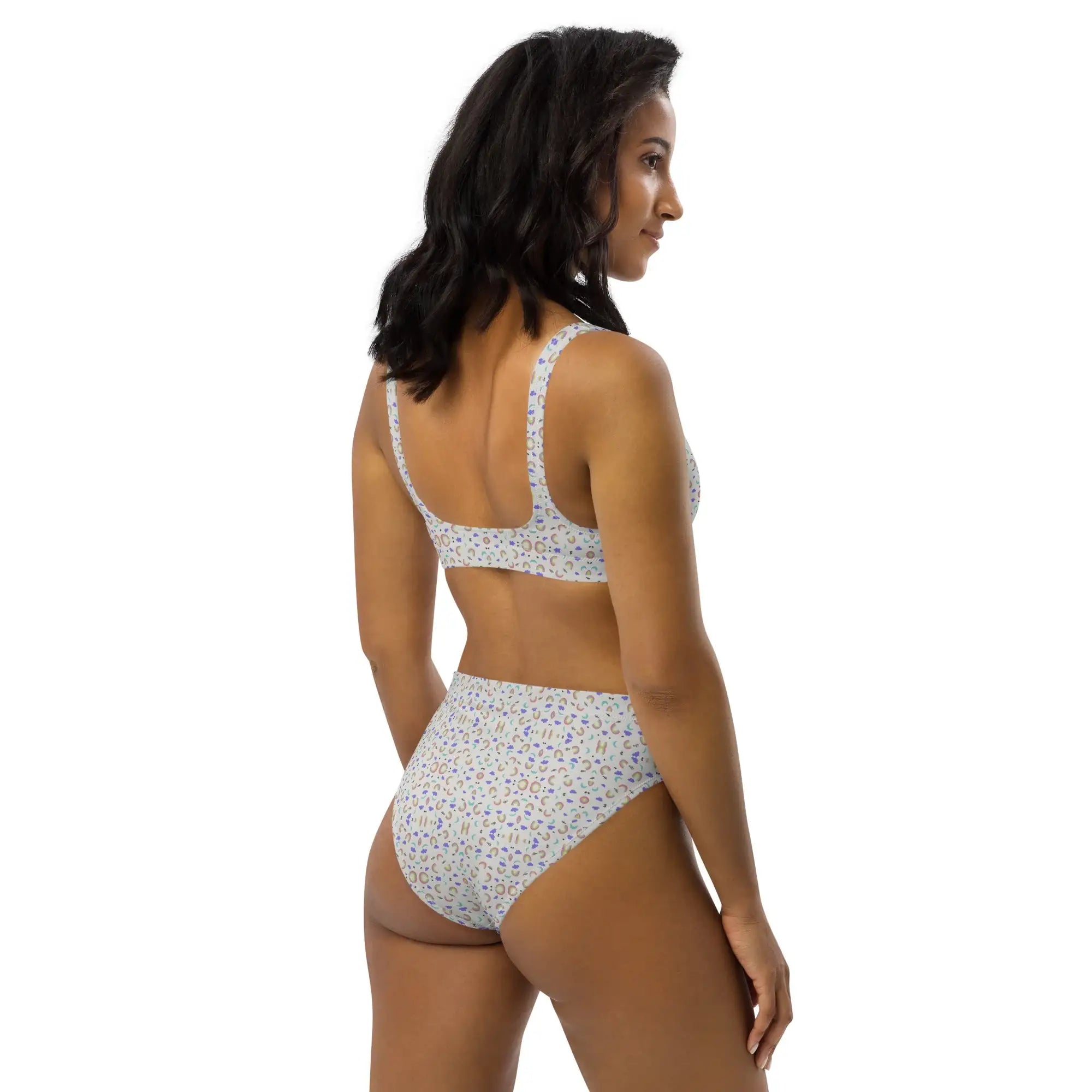 Rainbow Cloud | Eco-Friendly | High-waisted Bikini | TeeandTurtle | Sustainable
