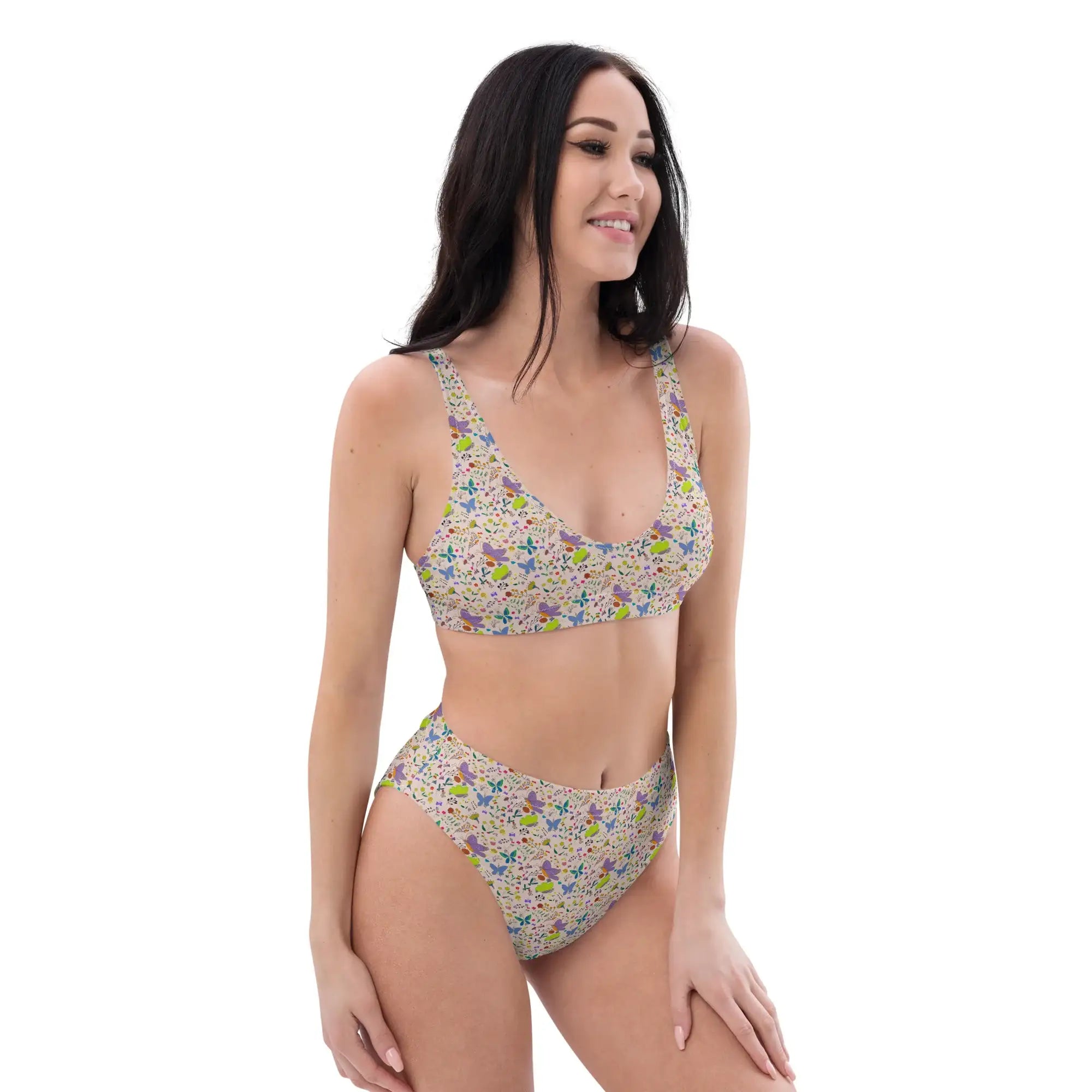 Butterflies | Eco-Friendly | High-waisted Bikini | TeeandTurtle | Sustainable