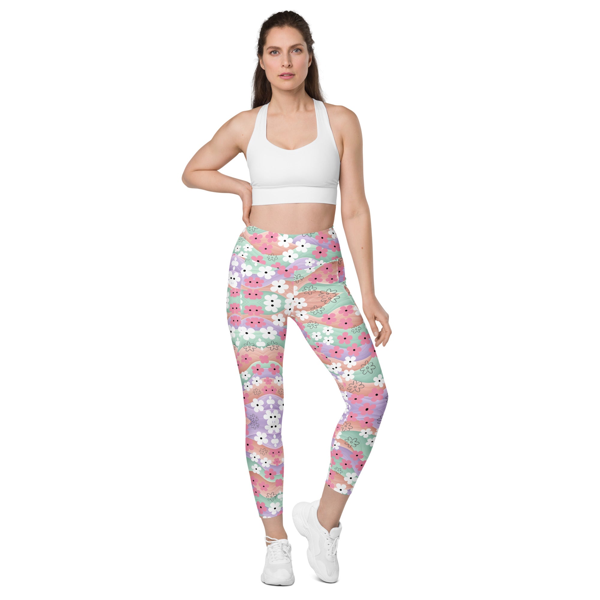 Waves Of Flowers | Eco-Friendly | Leggings | TeeandTurtle | Sustainable