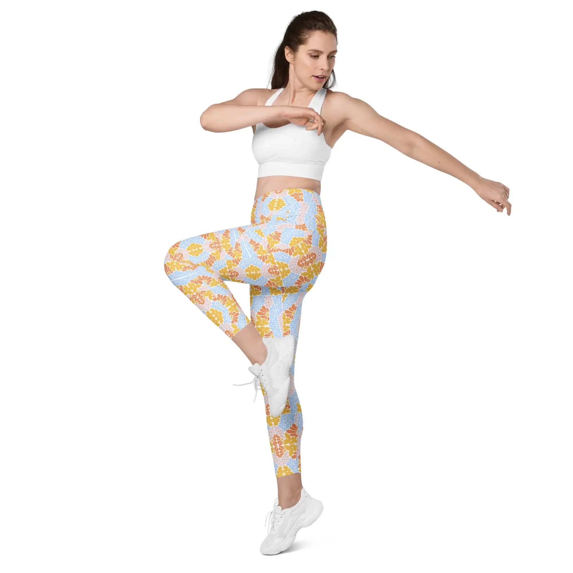 Florosent Bright Flowers | Eco-Friendly | Leggings | TeeandTurtle | Sustainable