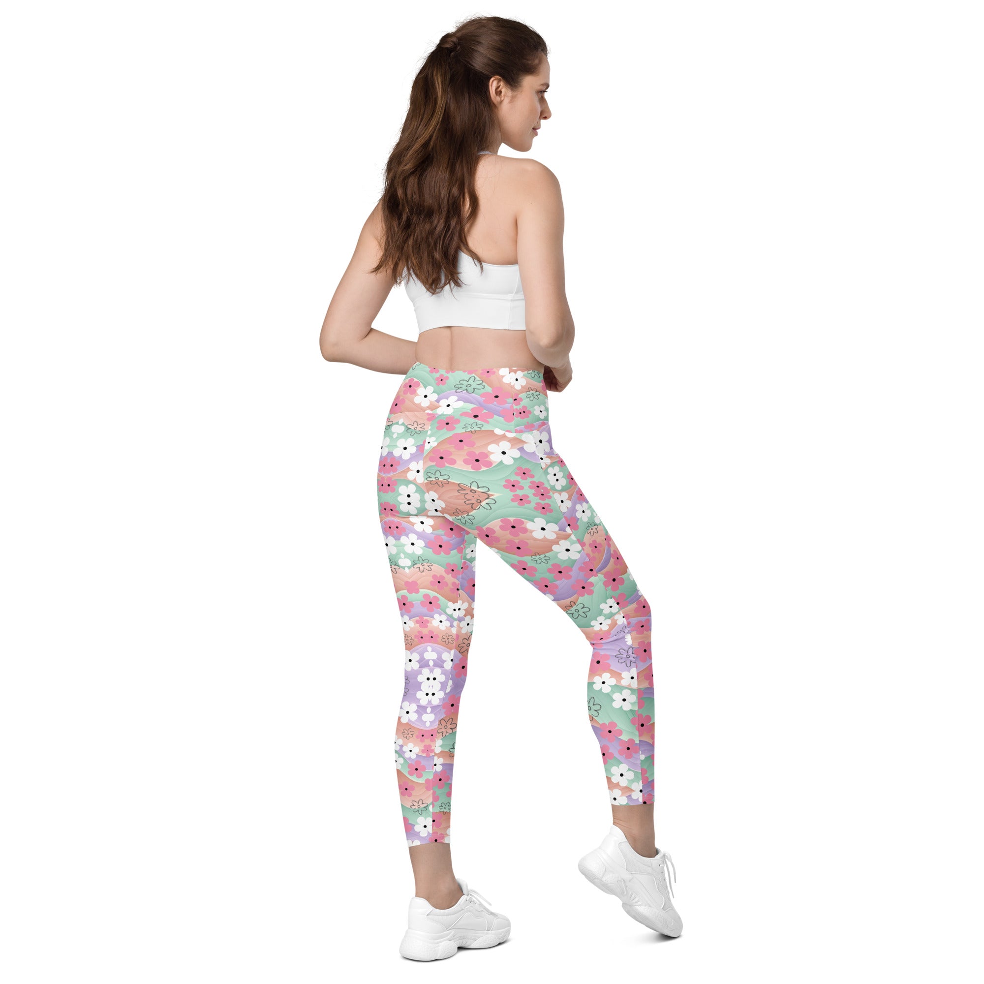 Waves Of Flowers | Eco-Friendly | Leggings | TeeandTurtle | Sustainable