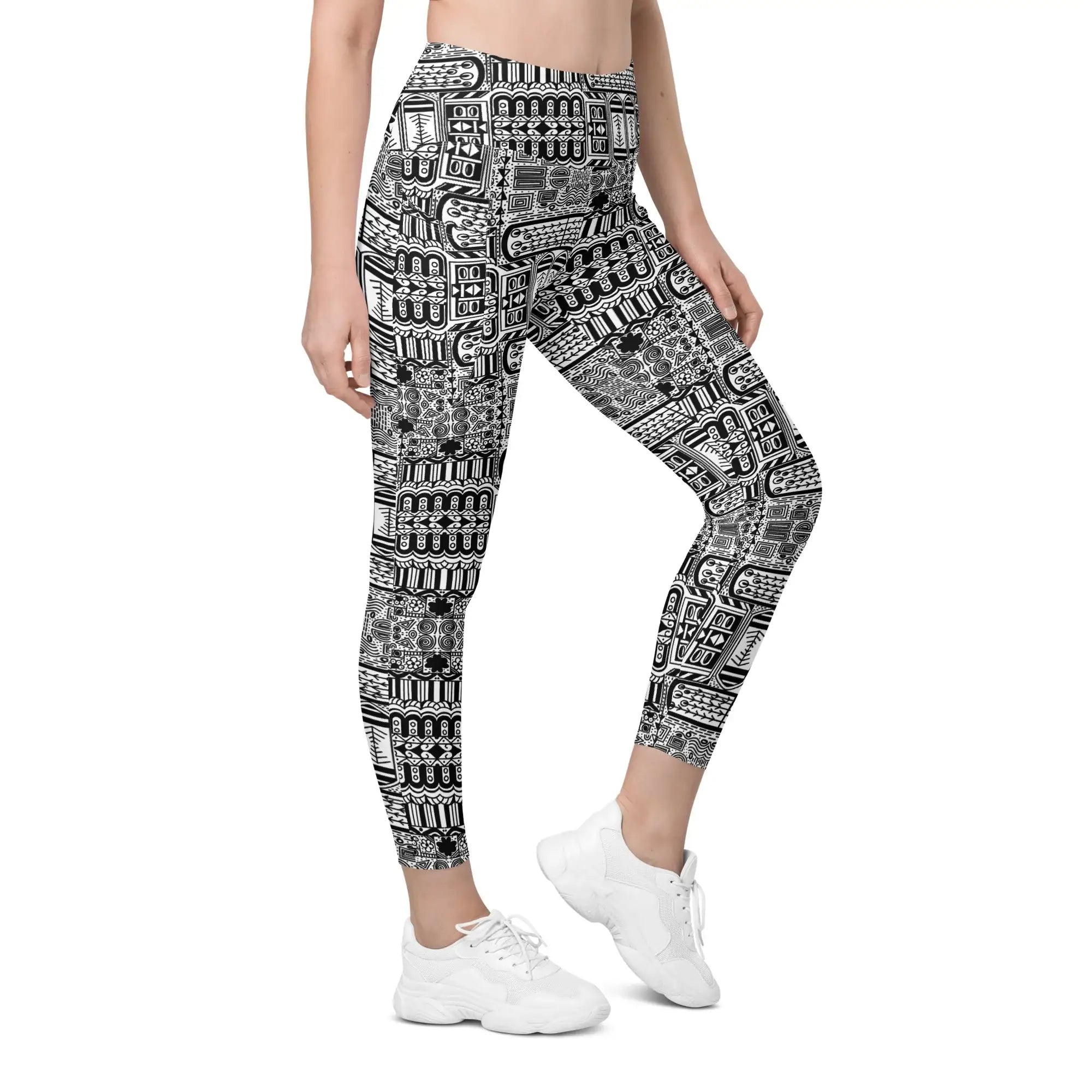 Black Aztek | Eco-Friendly | Leggings | TeeandTurtle | Sustainable