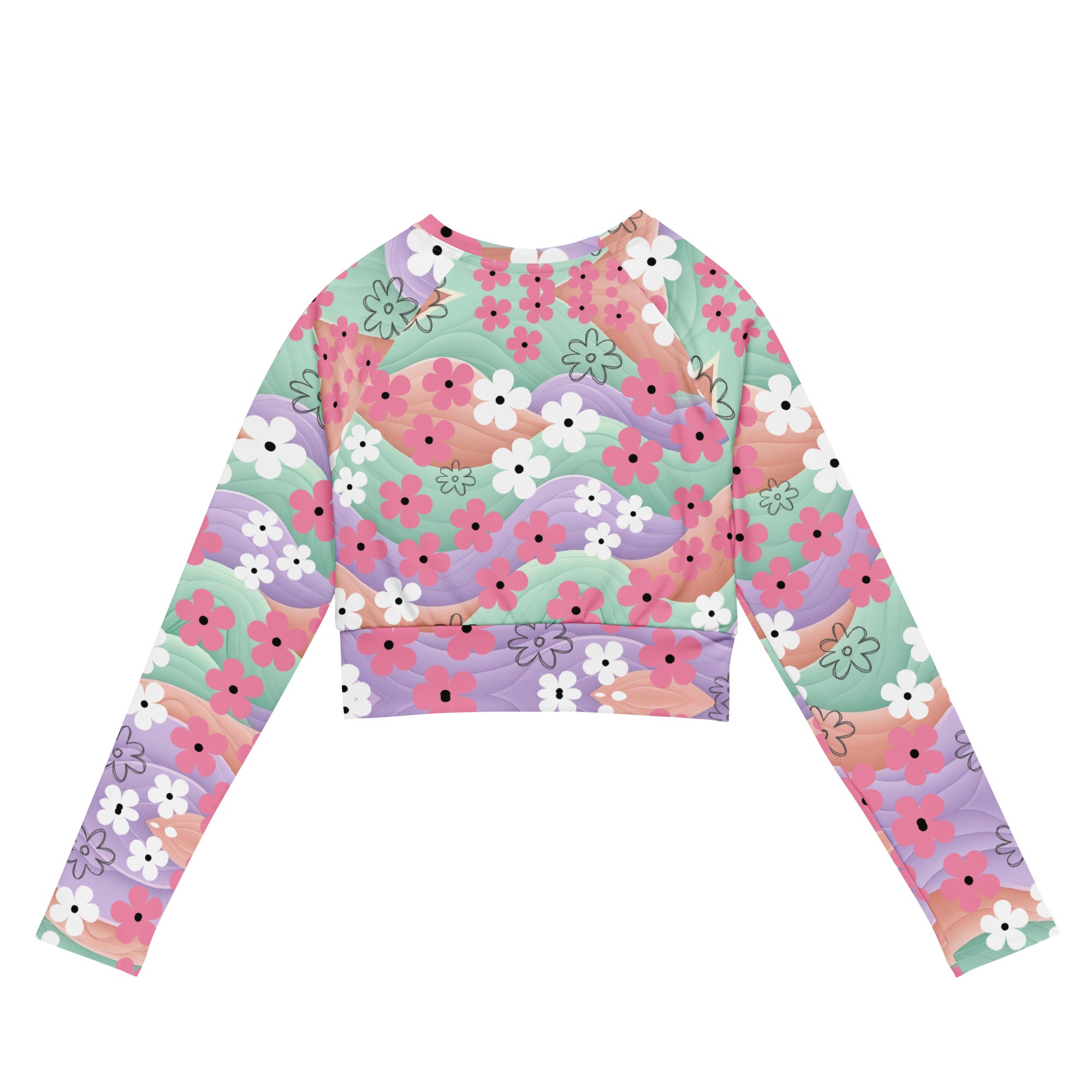 Waves Of Flowers | Eco-Friendly | Crop Top | TeeandTurtle | Sustainable