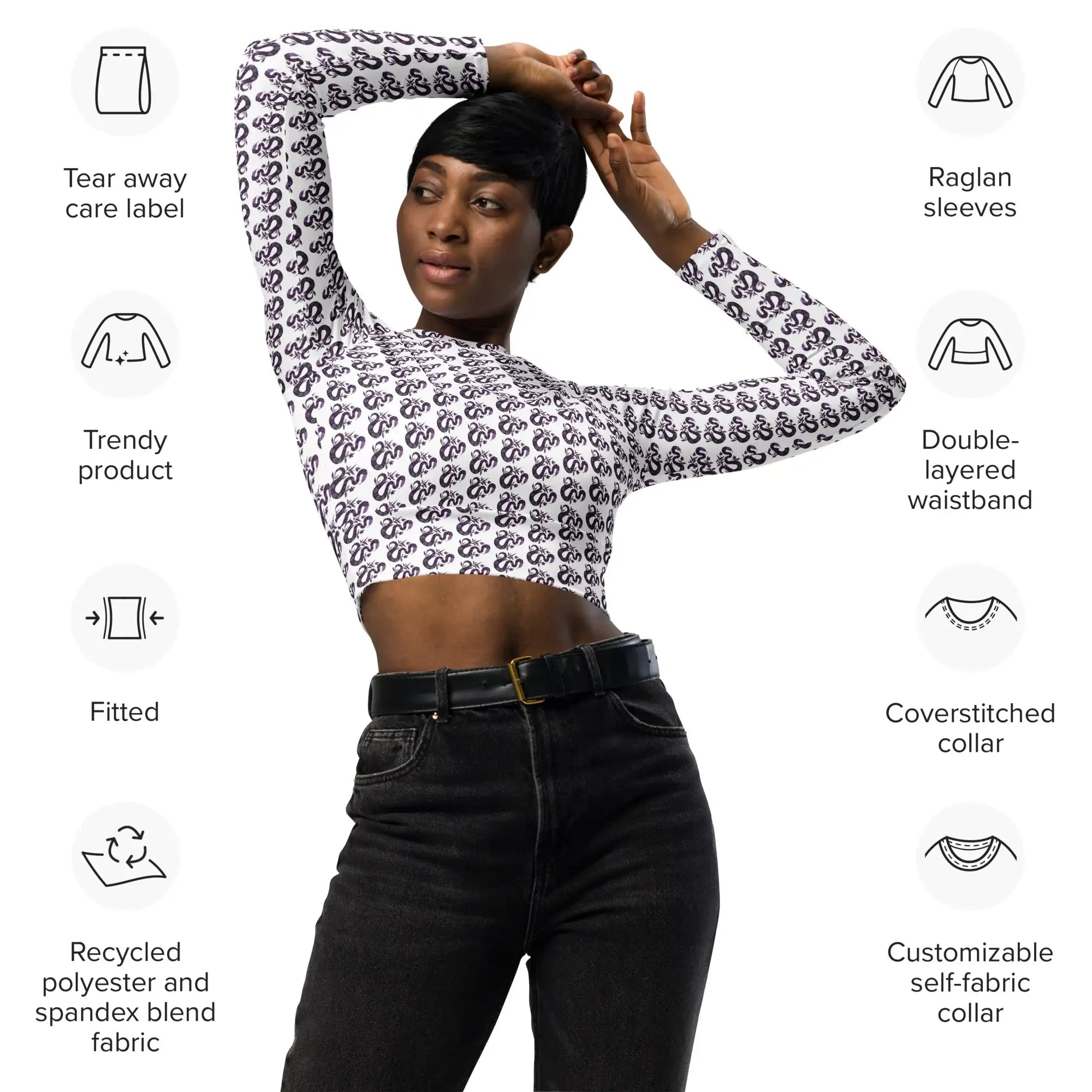 Snake Purple | Eco-Friendly | Crop Top | TeeandTurtle | Sustainable