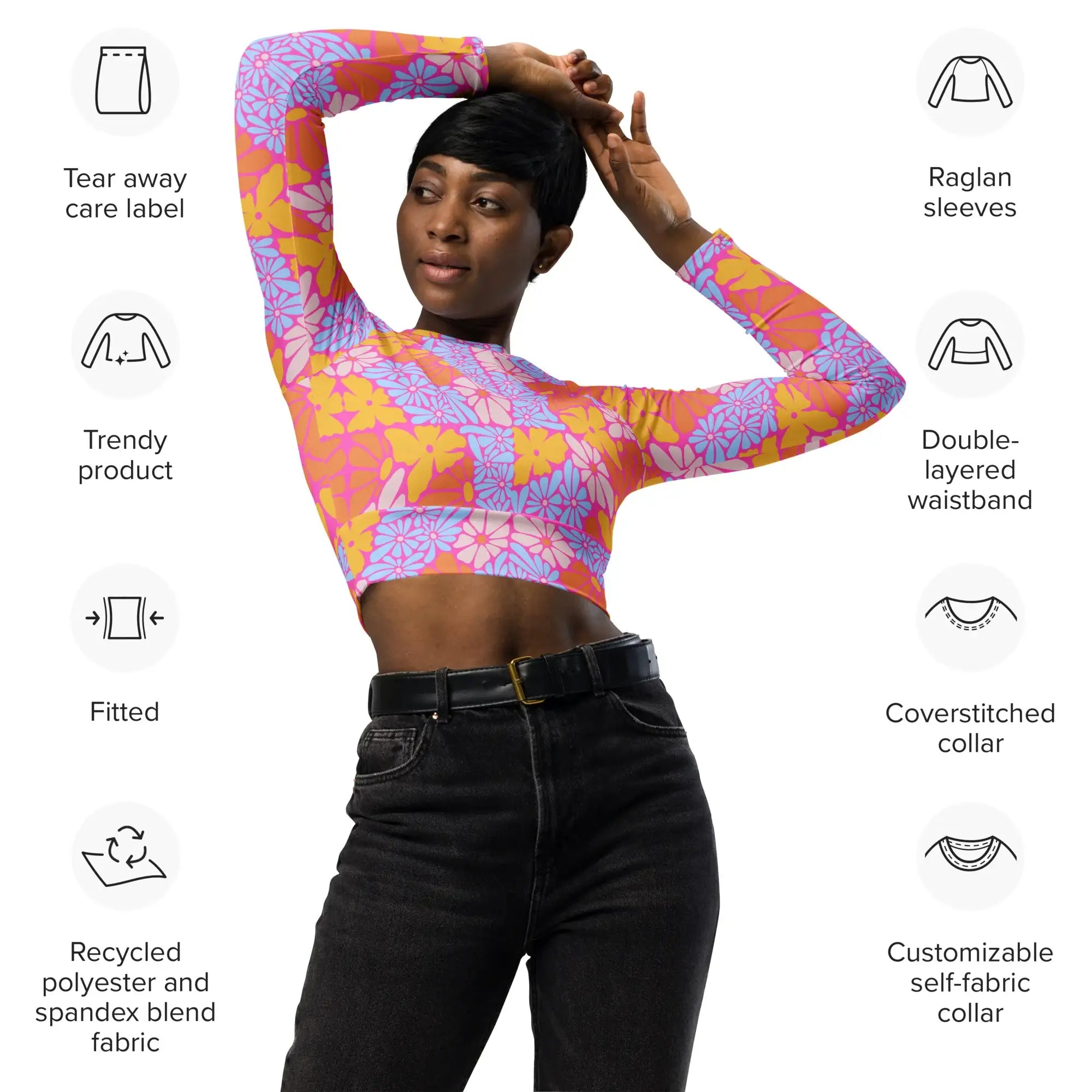 Bright Floral | Eco-Friendly | Crop Top | TeeandTurtle | Sustainable