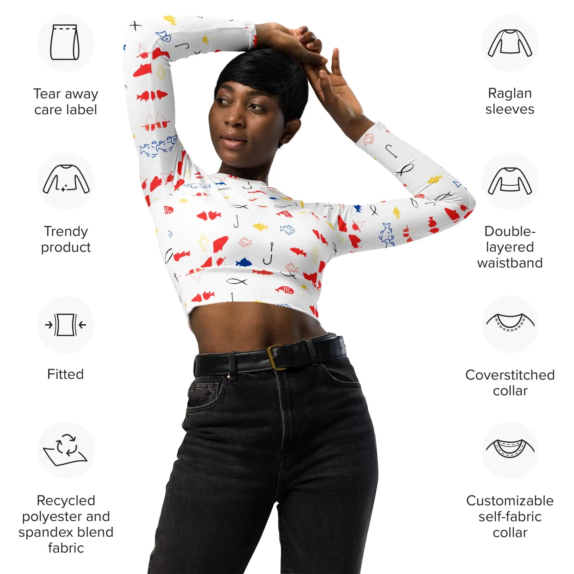 Fish Fiesta | Eco-Friendly | Crop Top | TeeandTurtle | Sustainable