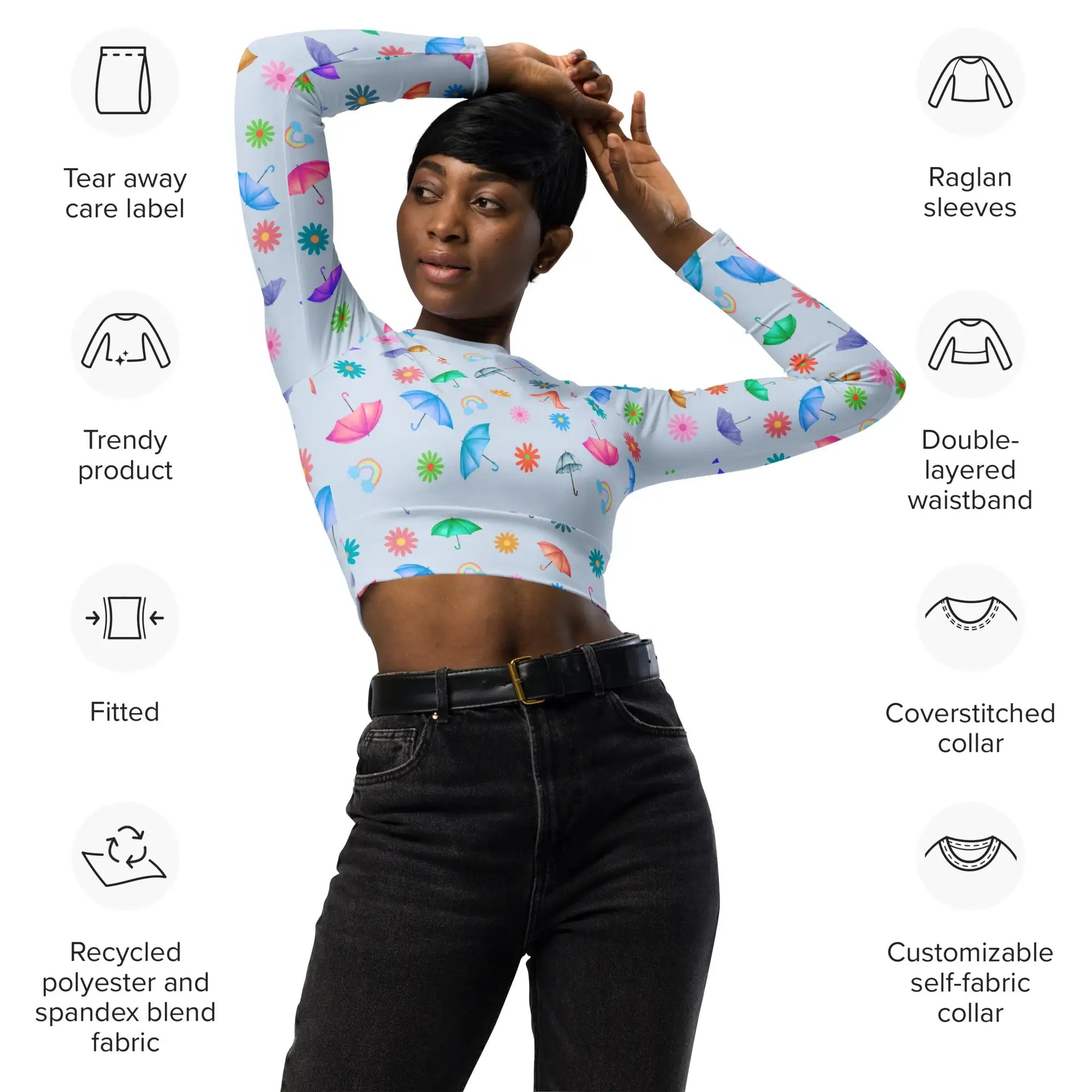 Flying Umbrella | Eco-Friendly | Crop Top | TeeandTurtle | Sustainable