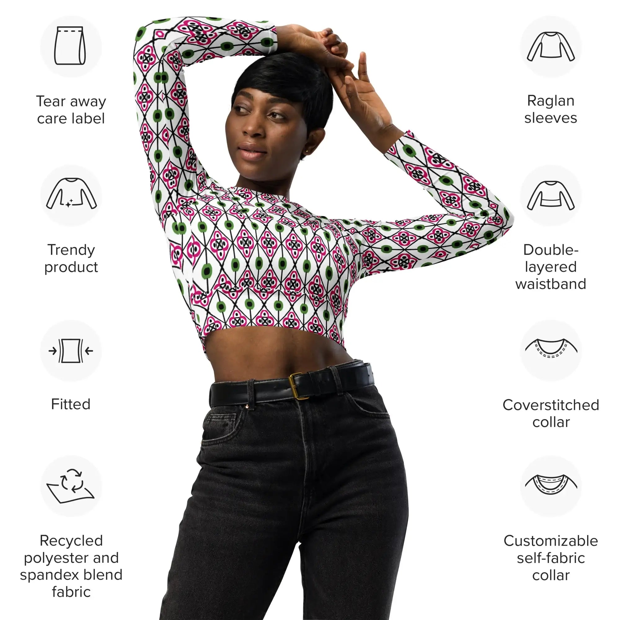 Green Diamonds | Eco-Friendly | Crop Top | TeeandTurtle | Sustainable
