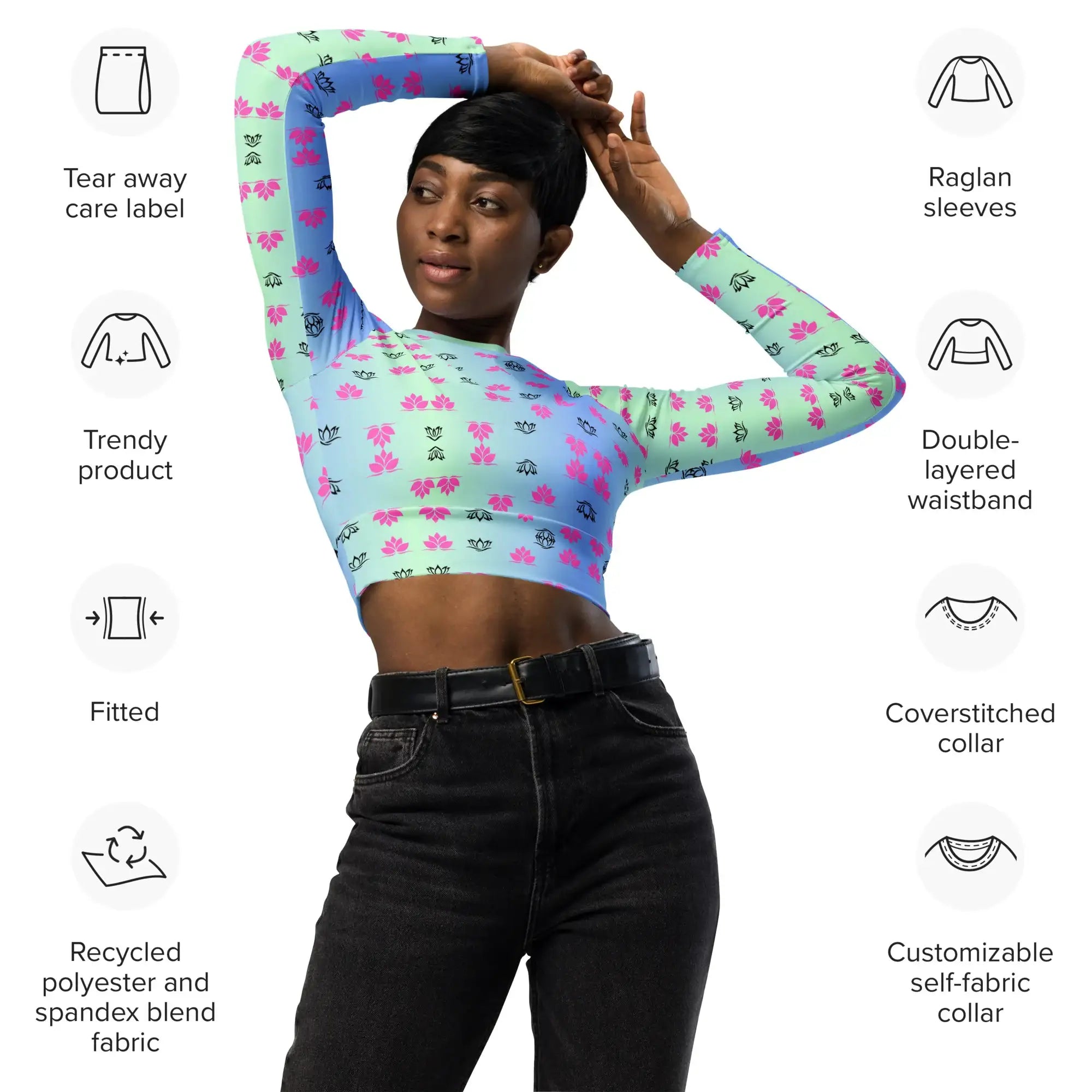 Lotus Gradiant | Eco-Friendly | Crop Top | TeeandTurtle | Sustainable