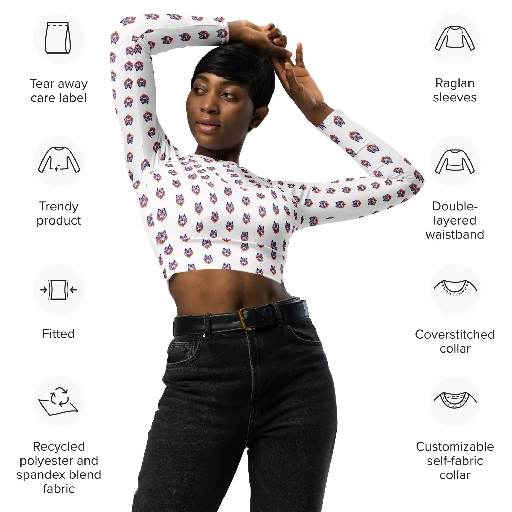 Flare Wolf | Eco-Friendly | Crop Top | TeeandTurtle | Sustainable