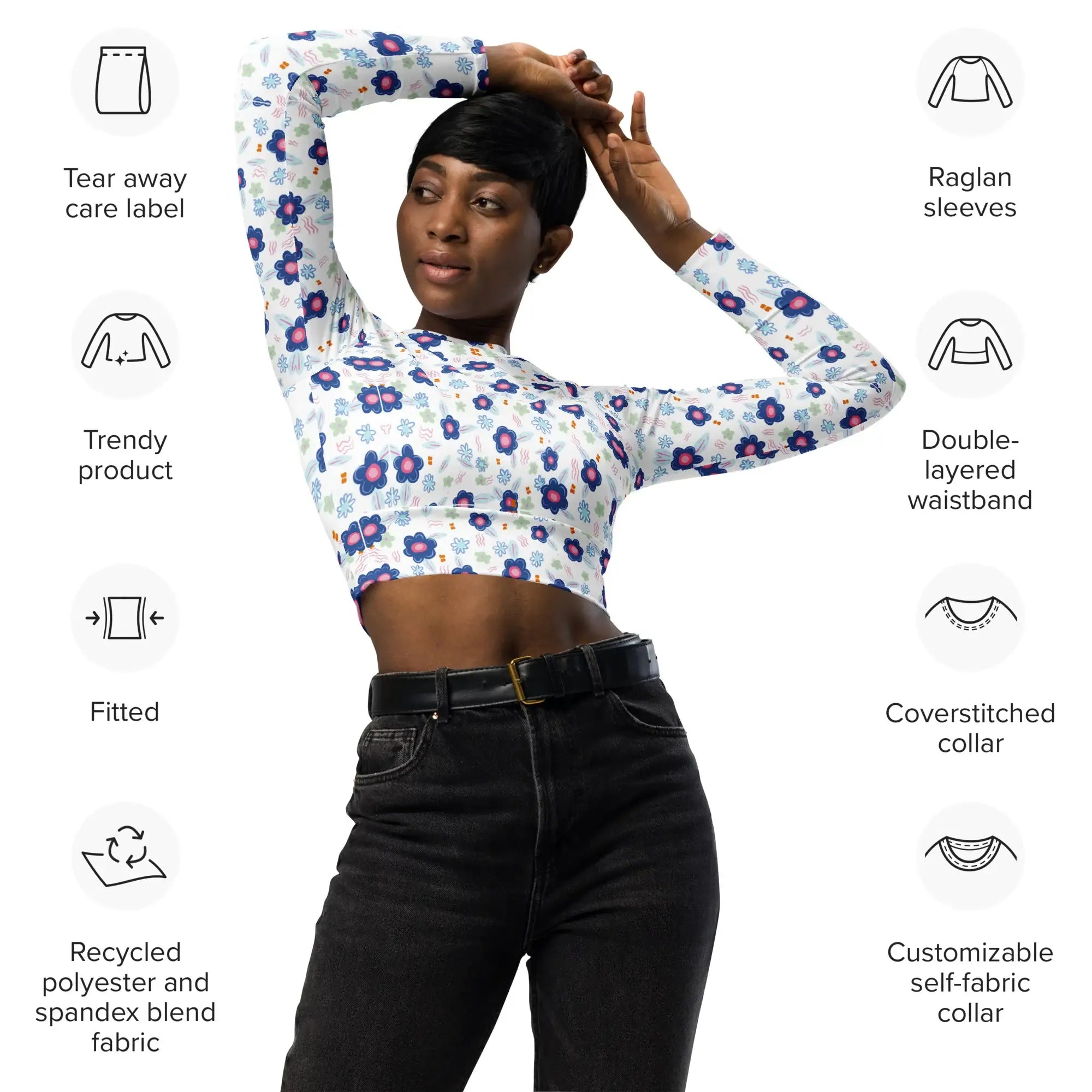 Blue Drops | Eco-Friendly | Crop Top | TeeandTurtle | Sustainable