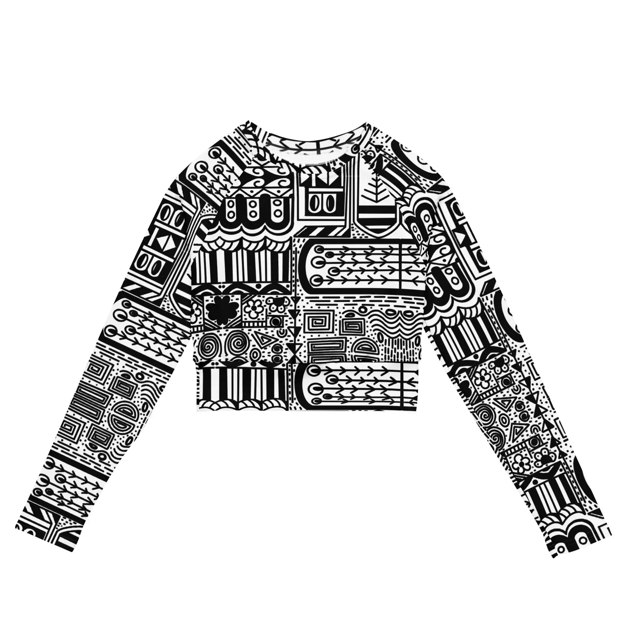 Black Aztek | Eco-Friendly | Crop Top | TeeandTurtle | Sustainable