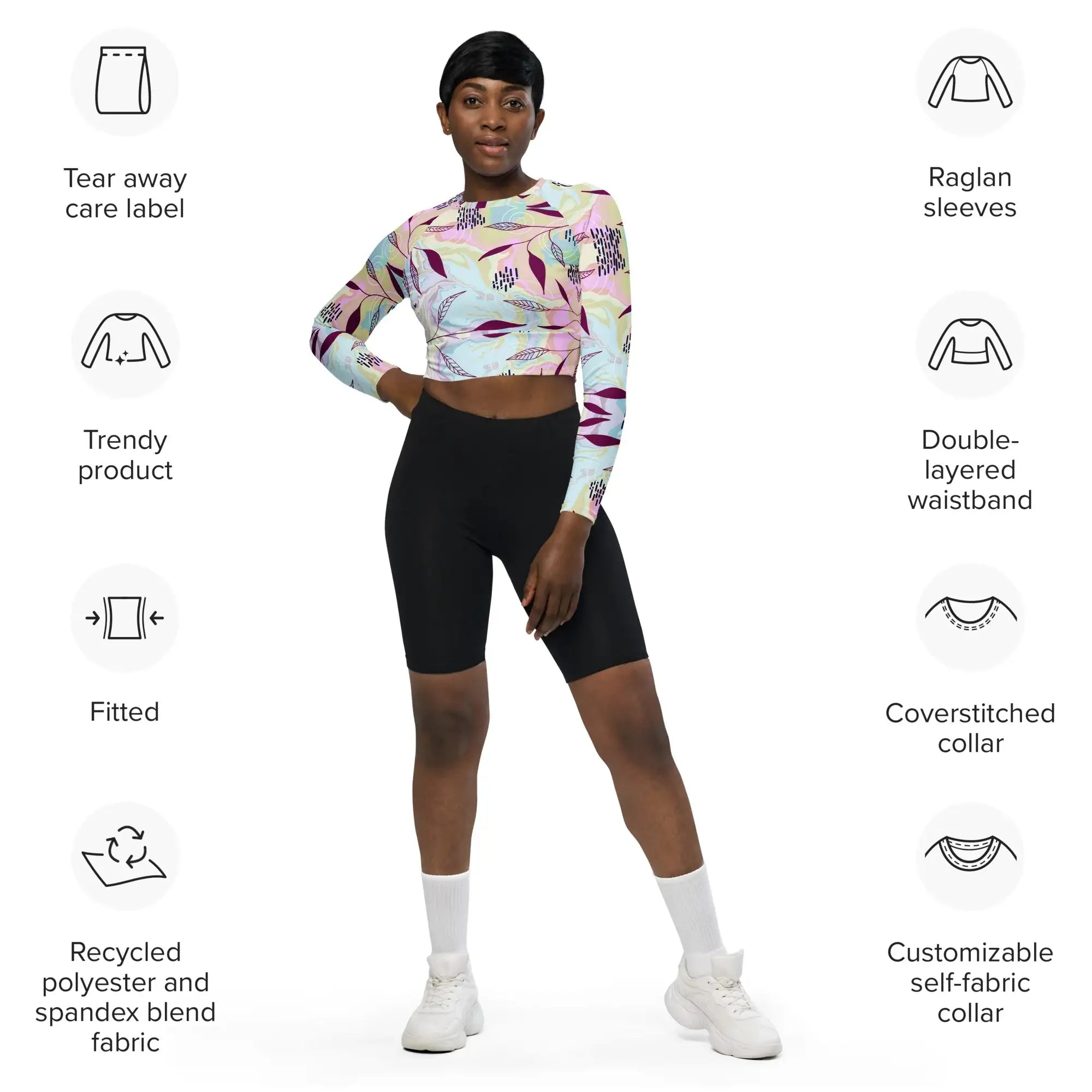 Marble Leaves | Eco-Friendly | Crop Top | TeeandTurtle | Sustainable