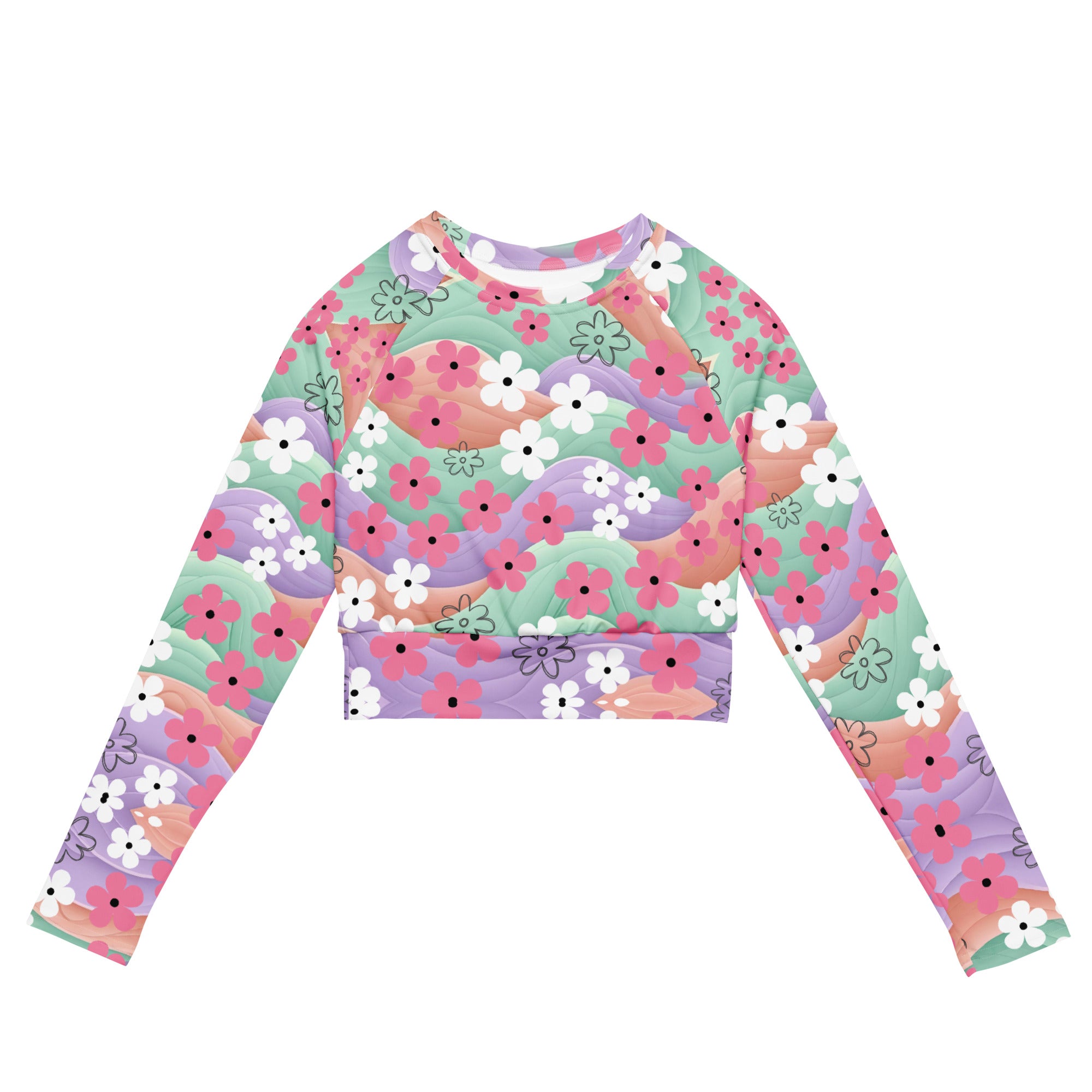 Waves Of Flowers | Eco-Friendly | Crop Top | TeeandTurtle | Sustainable