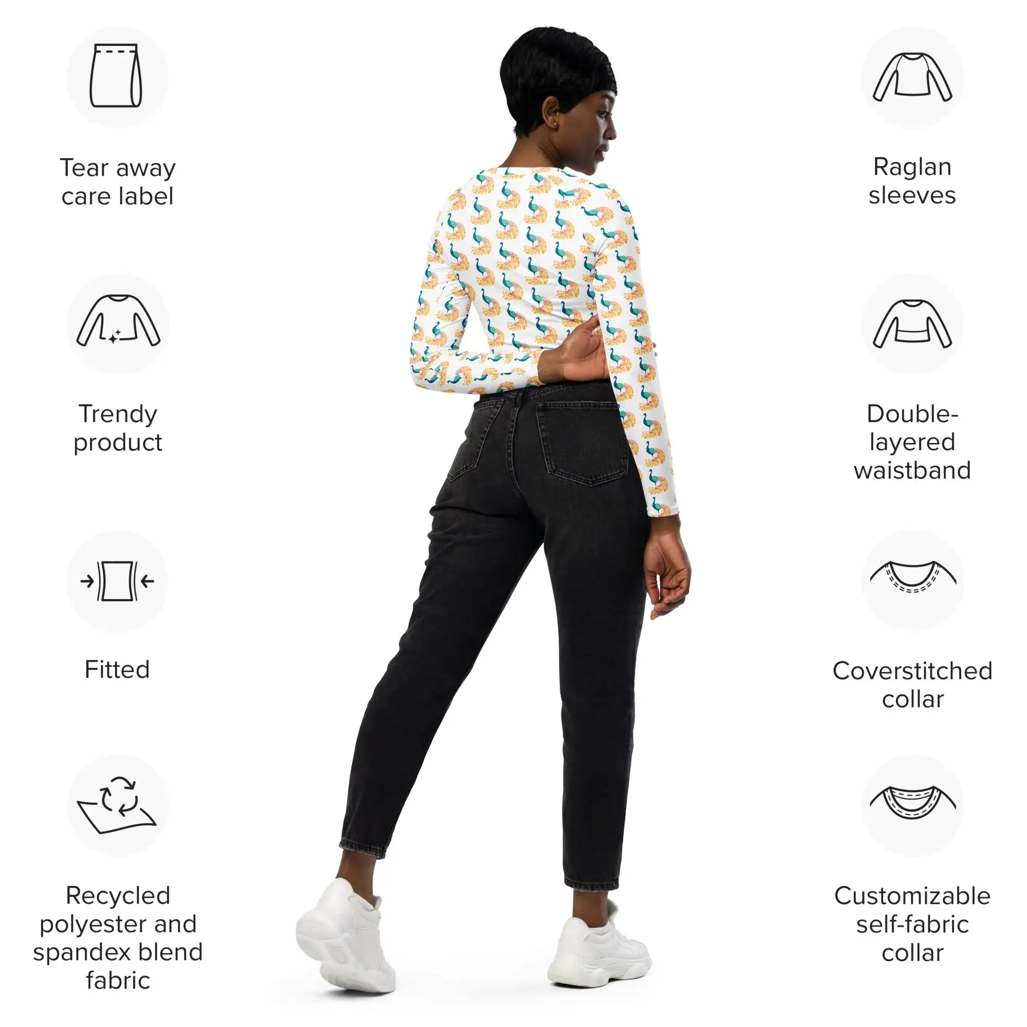 Peacock | Eco-Friendly | Crop Top | TeeandTurtle | Sustainable