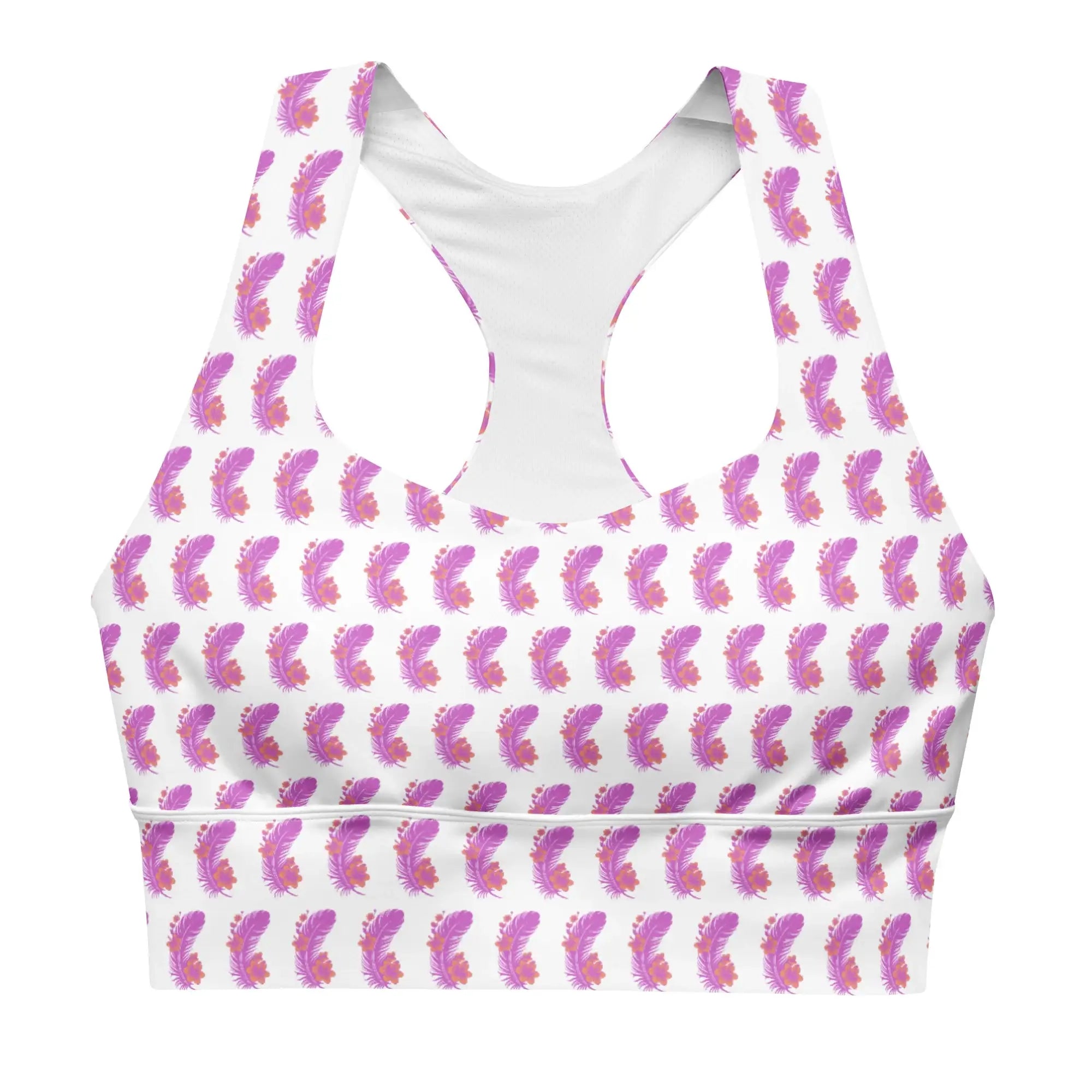 Pink Feather | Eco-Friendly | Sports Bra | TeeandTurtle | Sustainable