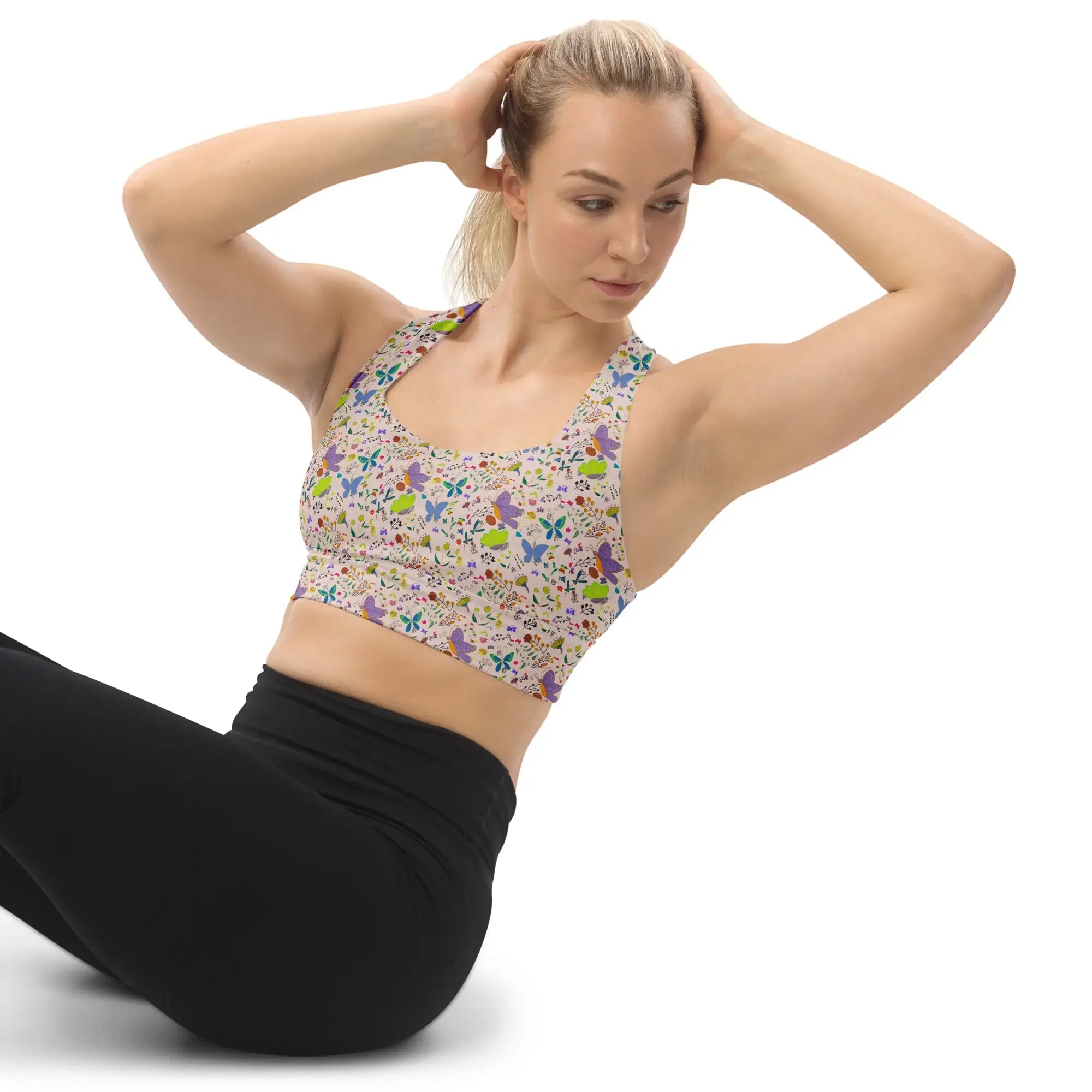 Butterflies | Eco-Friendly | Sports Bra | TeeandTurtle | Sustainable