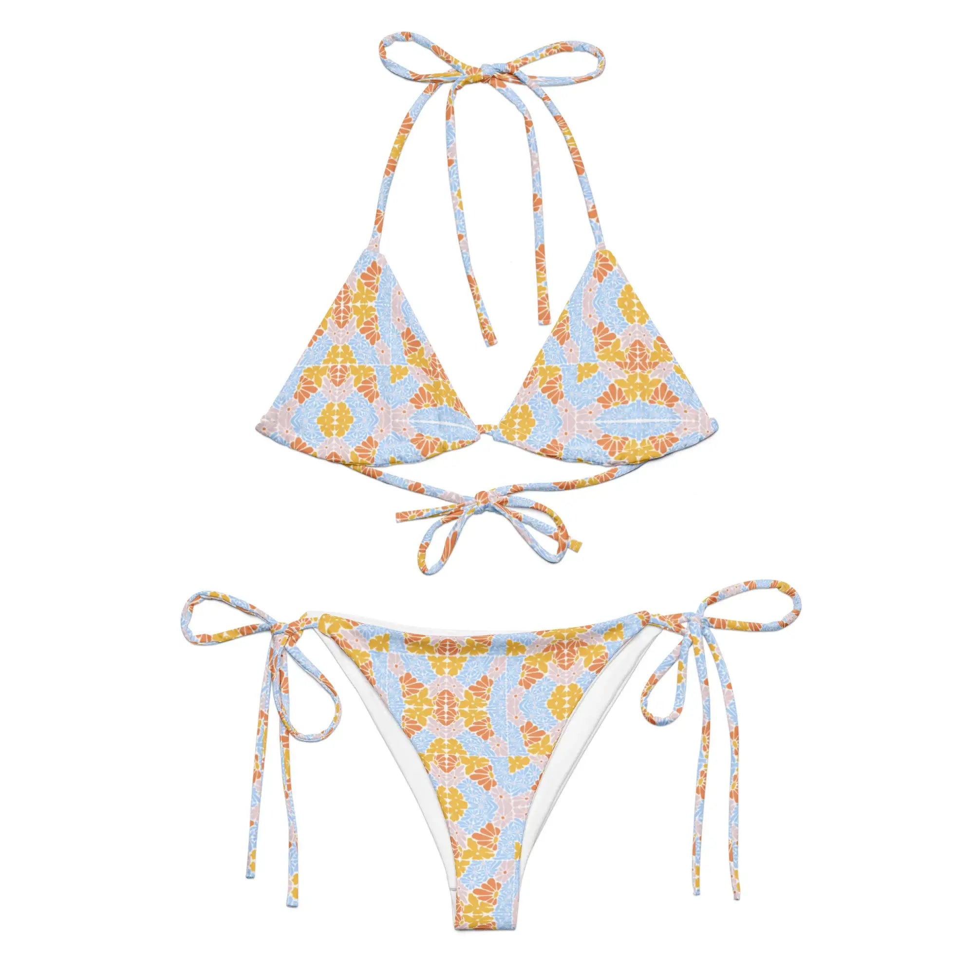 Florosent Bright Flowers | Eco-Friendly | String Bikini | TeeandTurtle | Sustainable