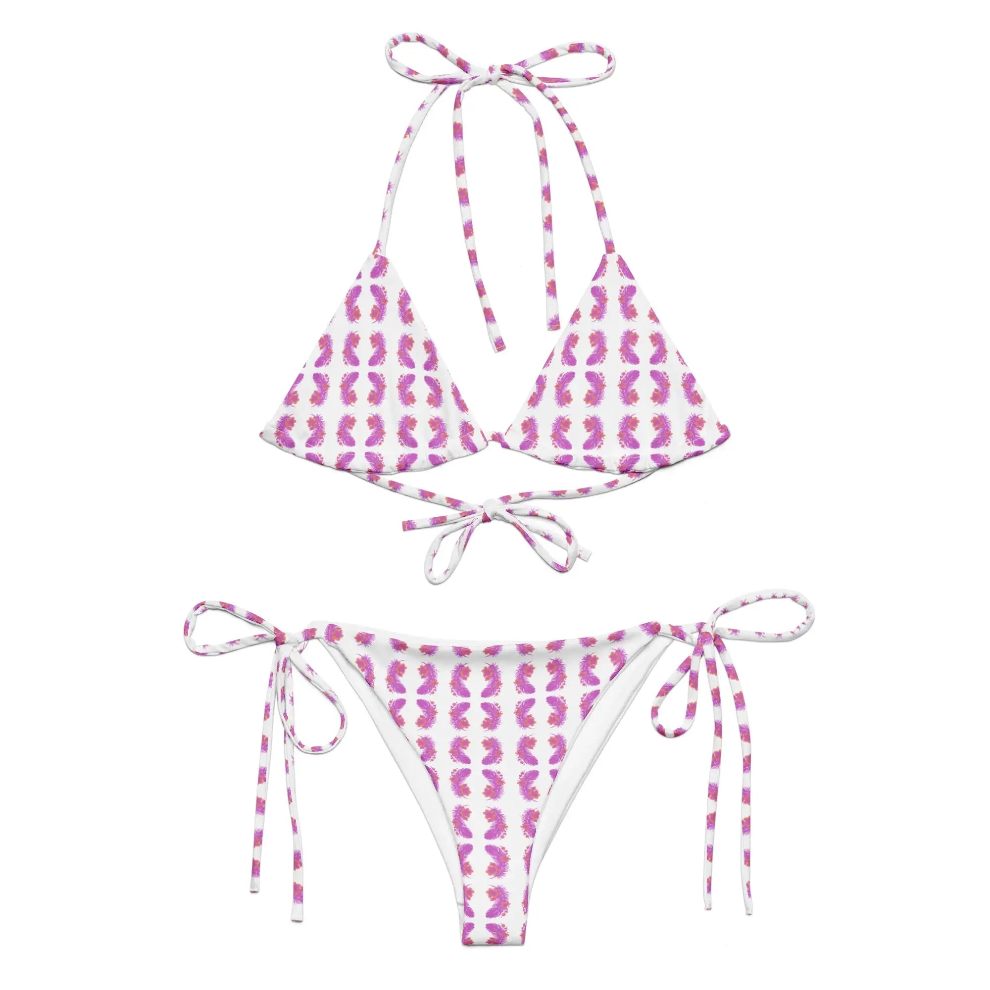 Pink Feather | Eco-Friendly | String Bikini | TeeandTurtle | Sustainable