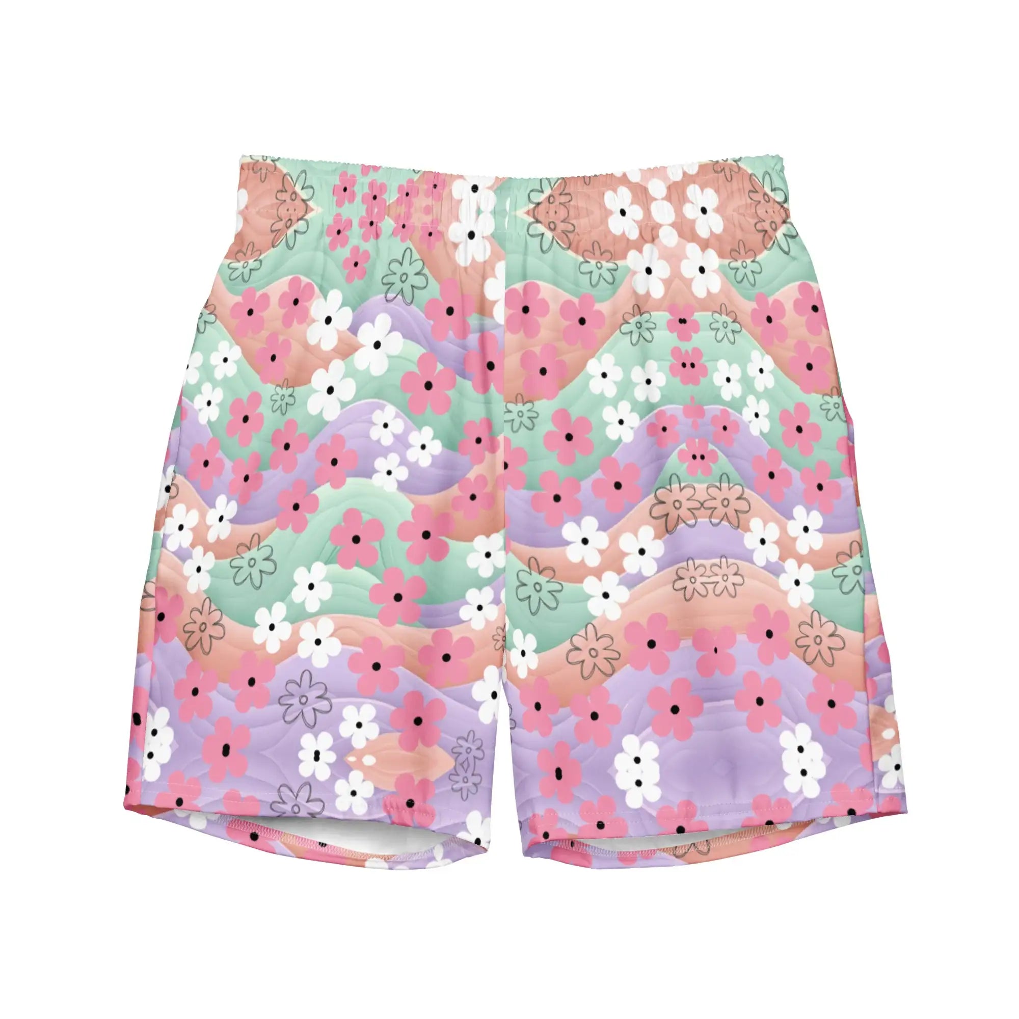 Waves Of Flowers | Eco-Friendly | Swim Shorts | TeeandTurtle | Sustainable