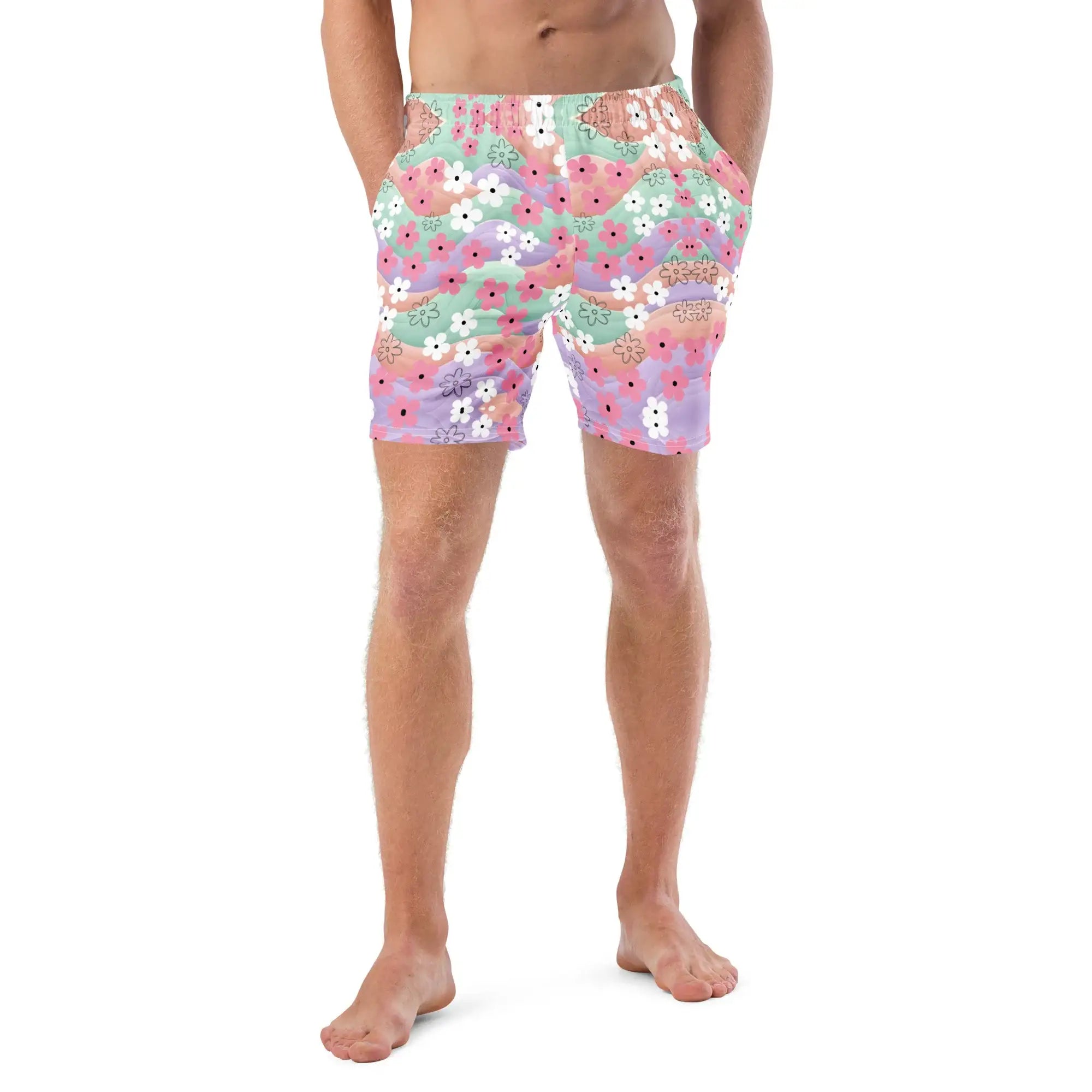 Waves Of Flowers | Eco-Friendly | Swim Shorts | TeeandTurtle | Sustainable