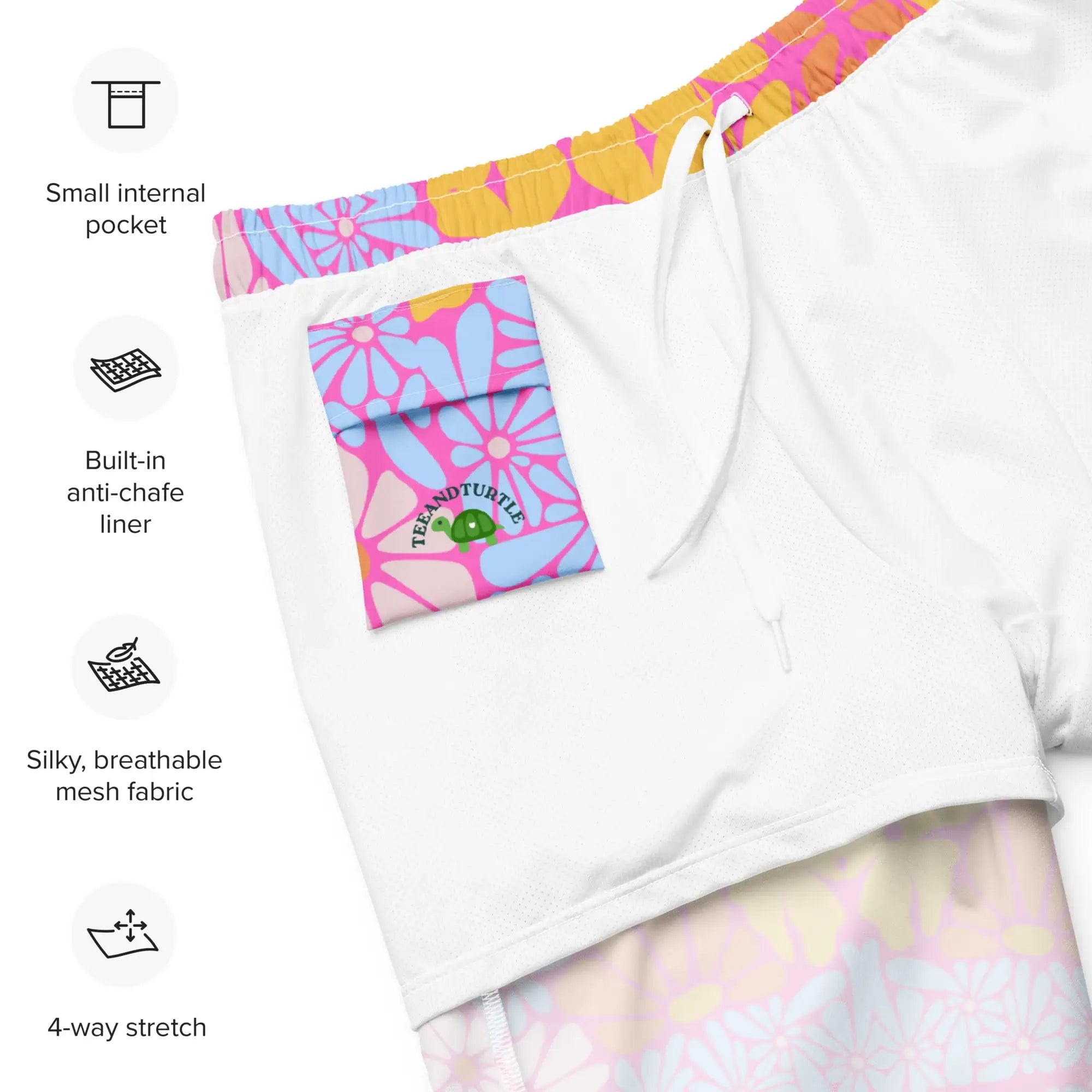 Bright Floral | Eco-Friendly | Swim Shorts | TeeandTurtle | Sustainable