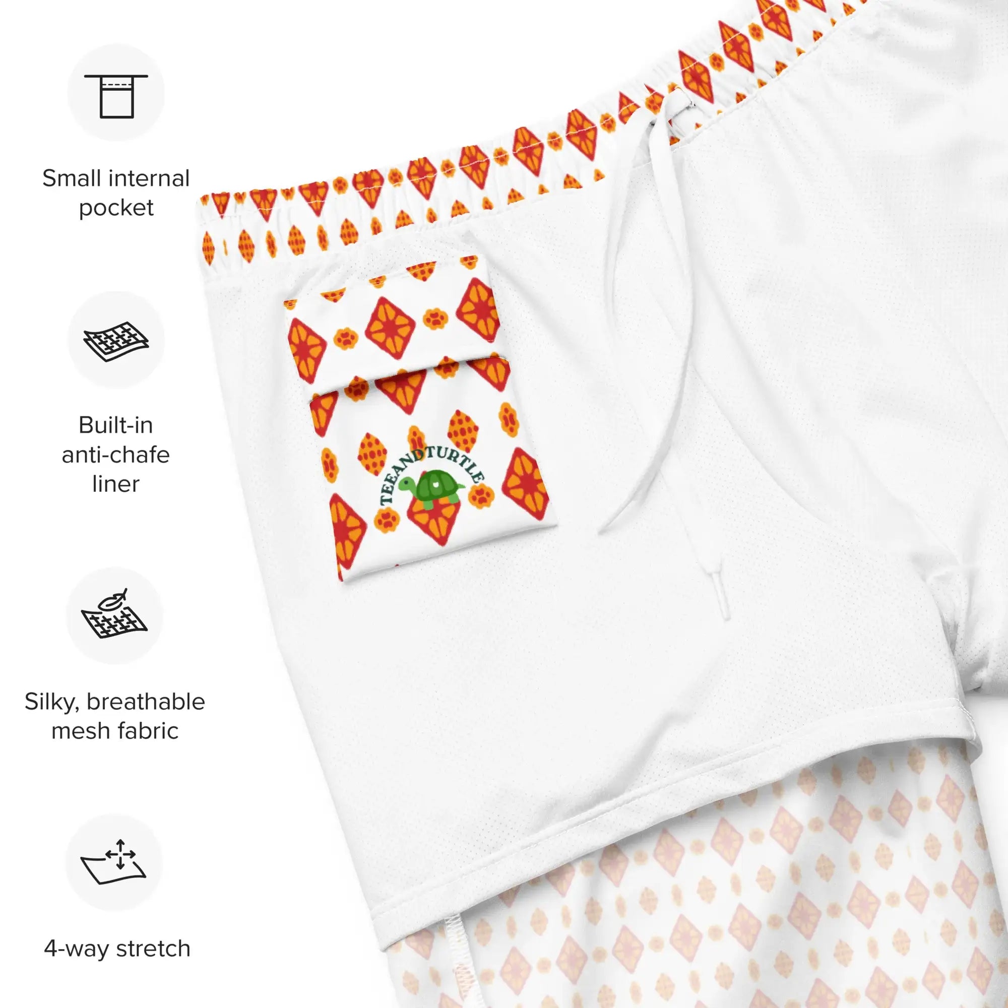 Orange Batik | Eco-Friendly | Swim Shorts | TeeandTurtle | Sustainable