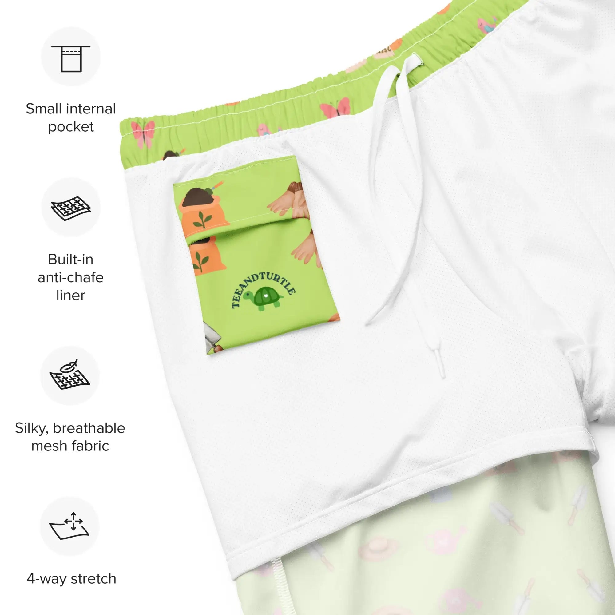 Green Garden Tools | Eco-Friendly | Swim Shorts | TeeandTurtle | Sustainable