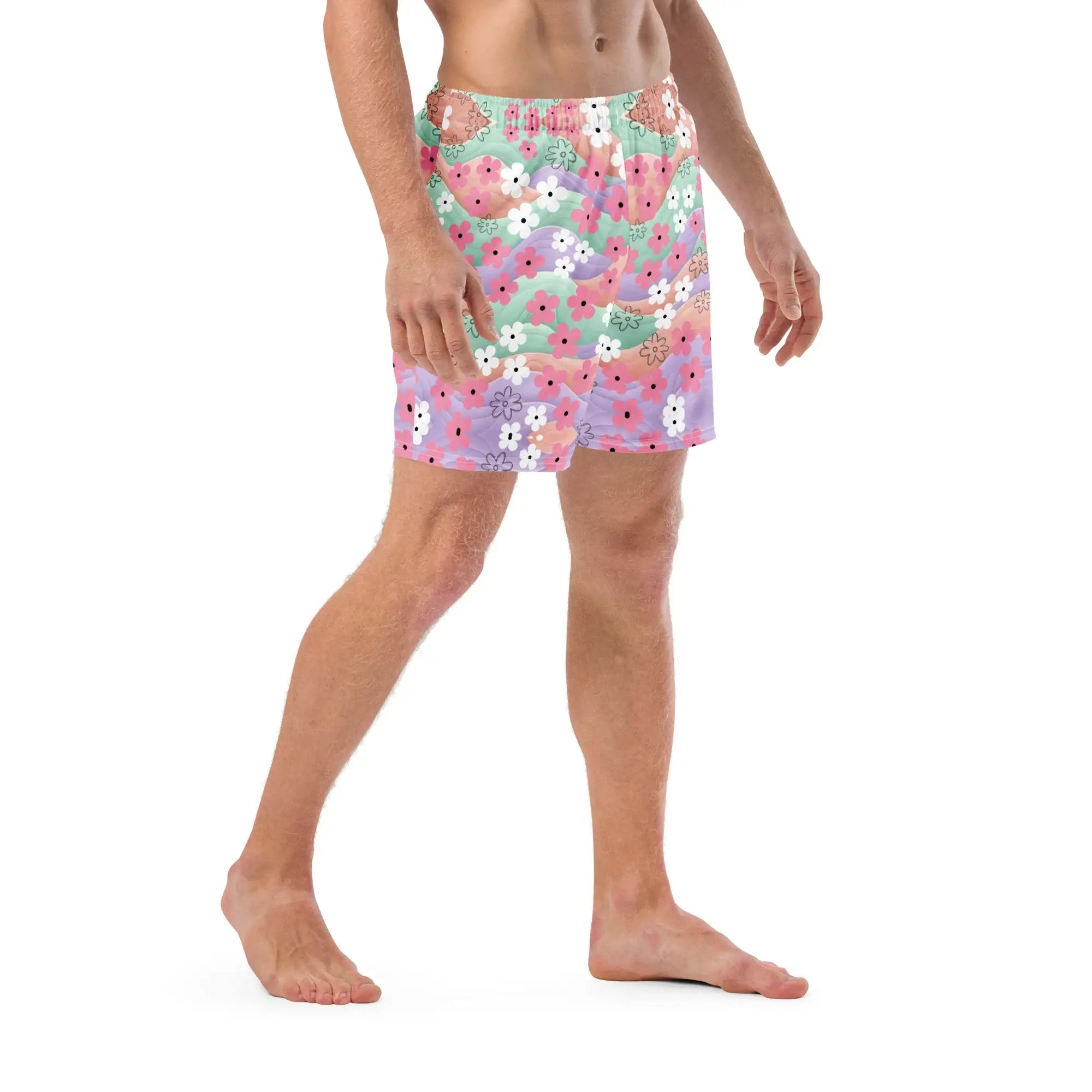 Waves Of Flowers | Eco-Friendly | Swim Shorts | TeeandTurtle | Sustainable