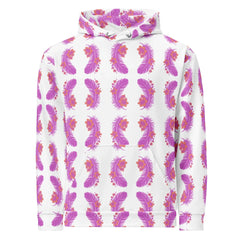 Pink Feather | Eco-Friendly | Premium Pattern Hoodie | TeeandTurtle | Sustainable