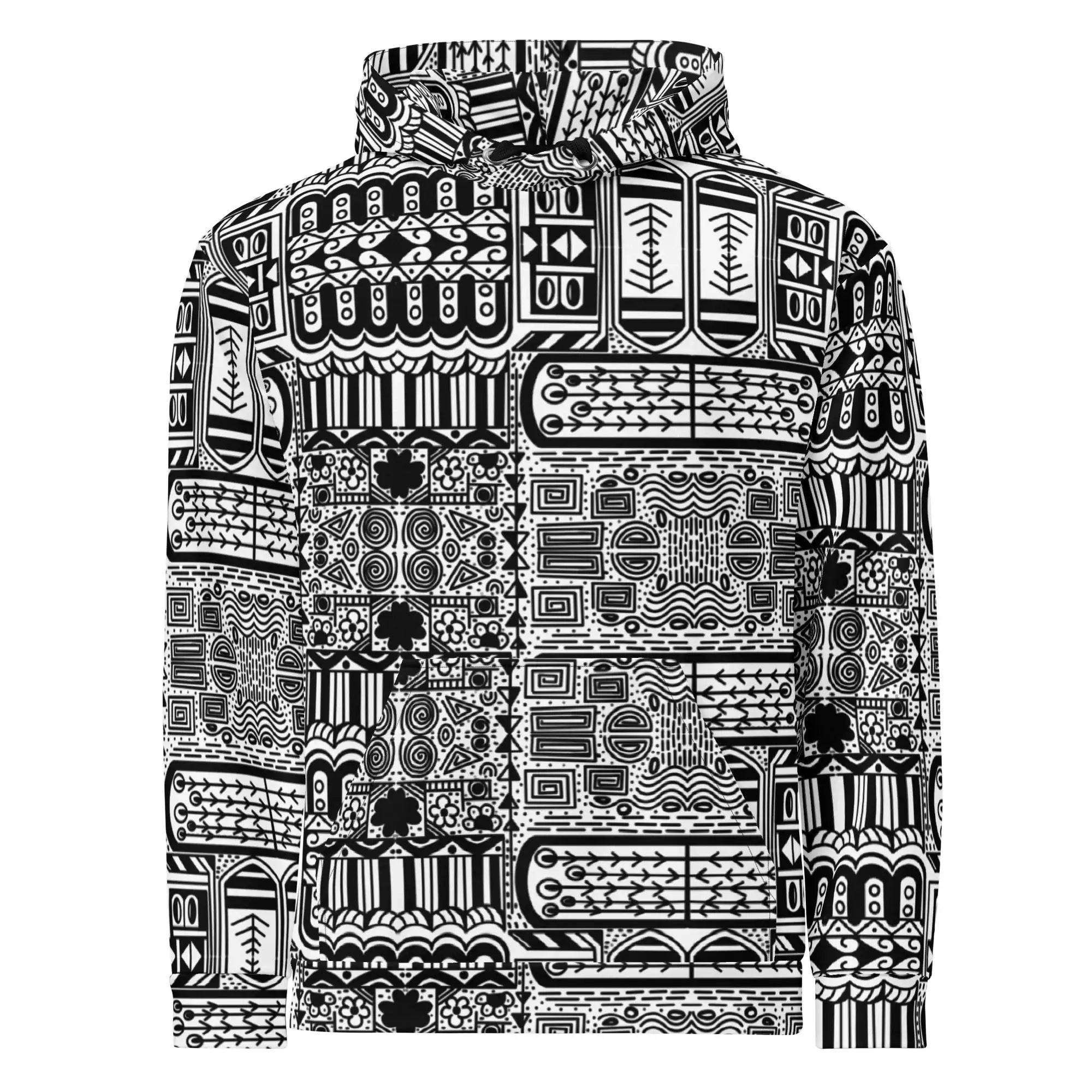 Black Aztek | Eco-Friendly | Premium Pattern Hoodie | TeeandTurtle | Sustainable