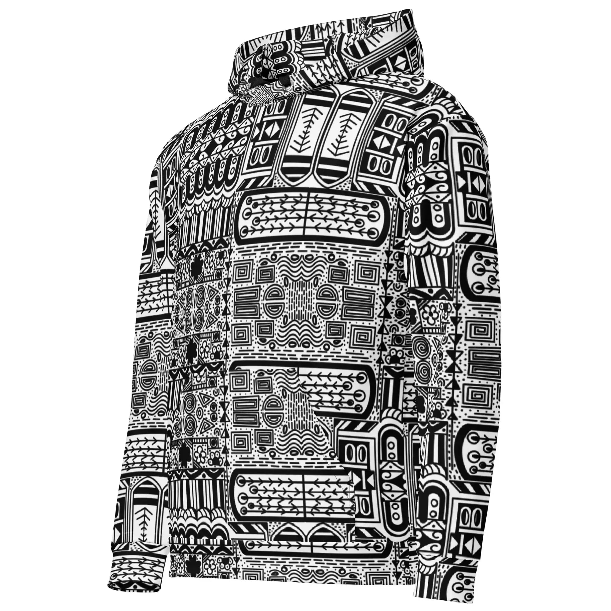 Black Aztek | Eco-Friendly | Premium Pattern Hoodie | TeeandTurtle | Sustainable