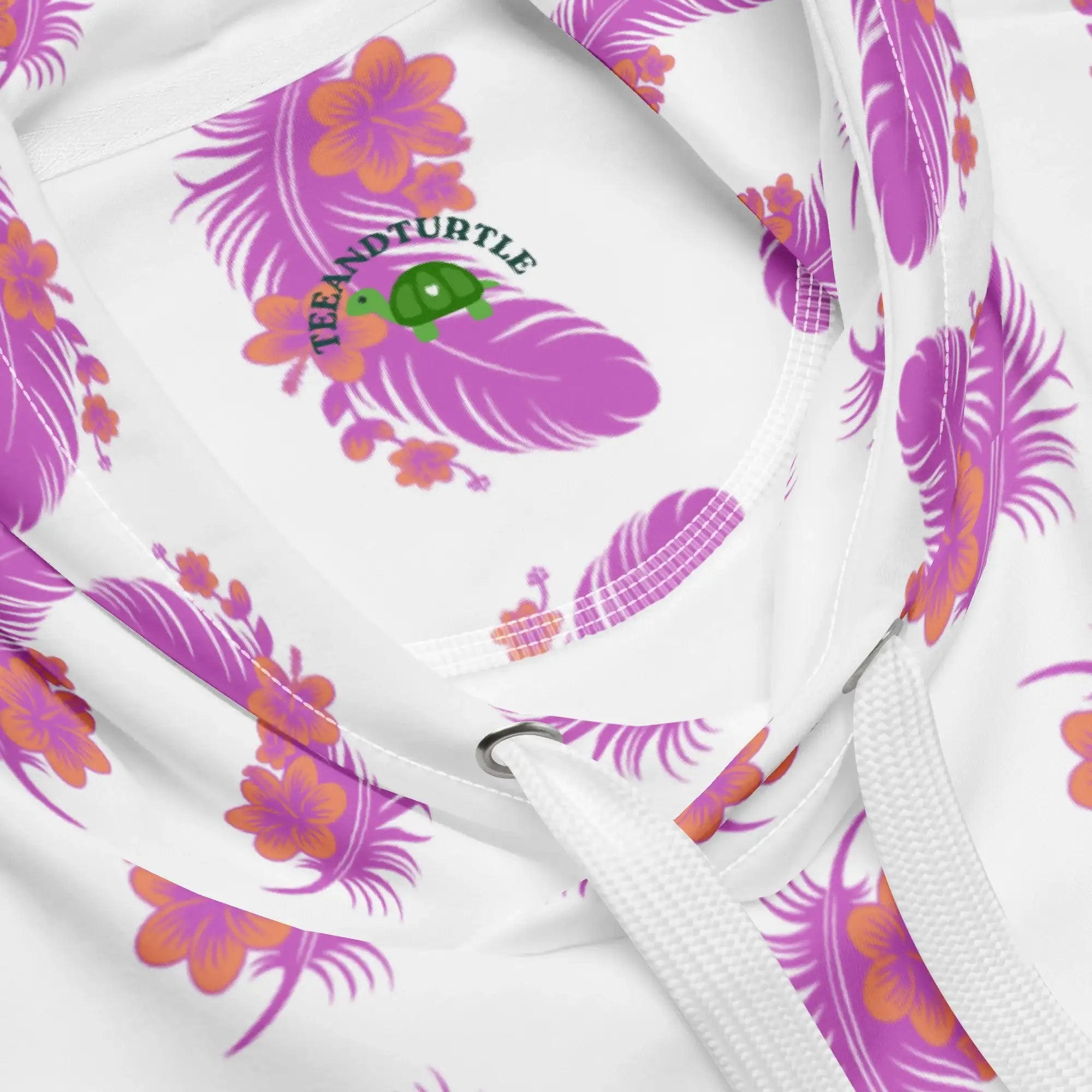 Pink Feather | Eco-Friendly | Premium Pattern Hoodie | TeeandTurtle | Sustainable