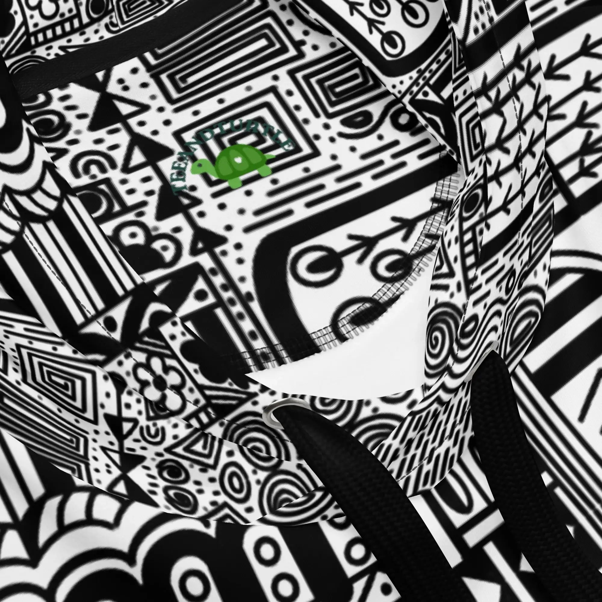 Black Aztek | Eco-Friendly | Premium Pattern Hoodie | TeeandTurtle | Sustainable