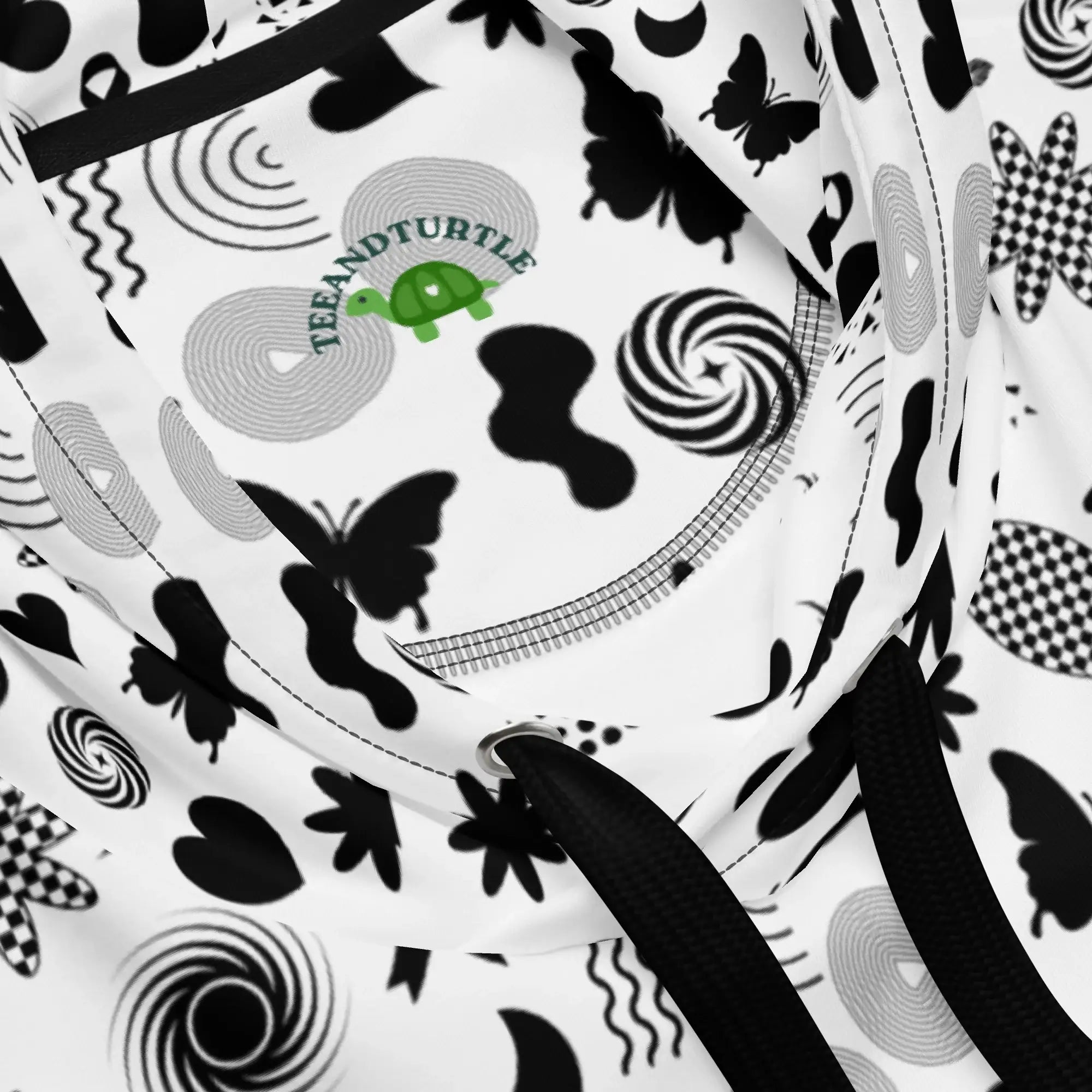 Black Garden | Eco-Friendly | Premium Pattern Hoodie | TeeandTurtle | Sustainable