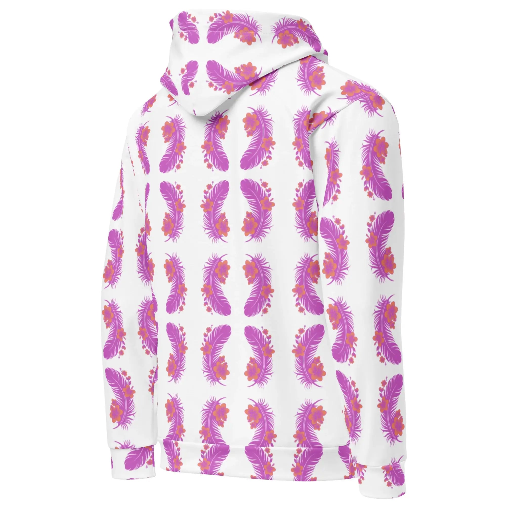 Pink Feather | Eco-Friendly | Premium Pattern Hoodie | TeeandTurtle | Sustainable